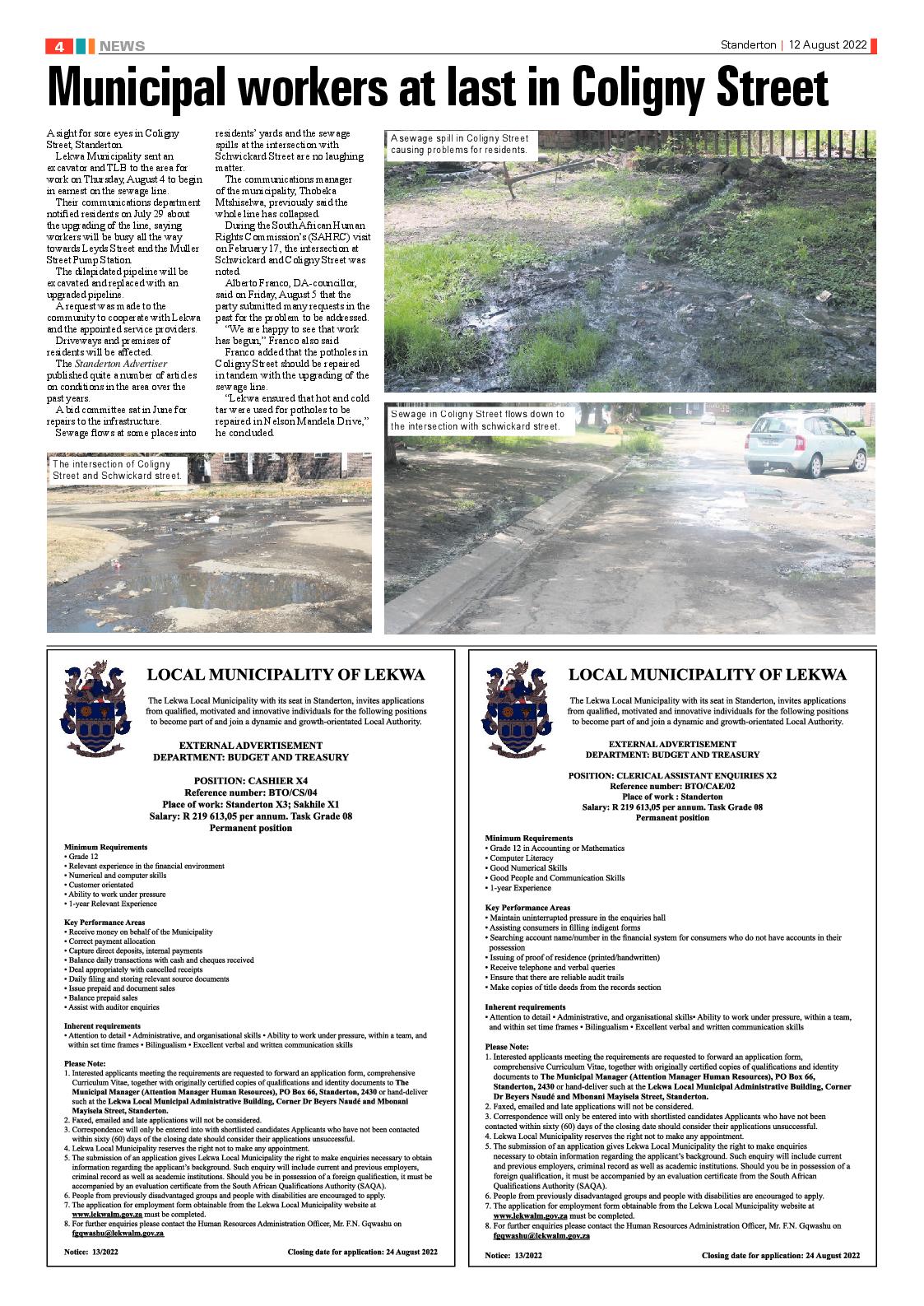 Standerton Advertiser 12 August 2022 page 4
