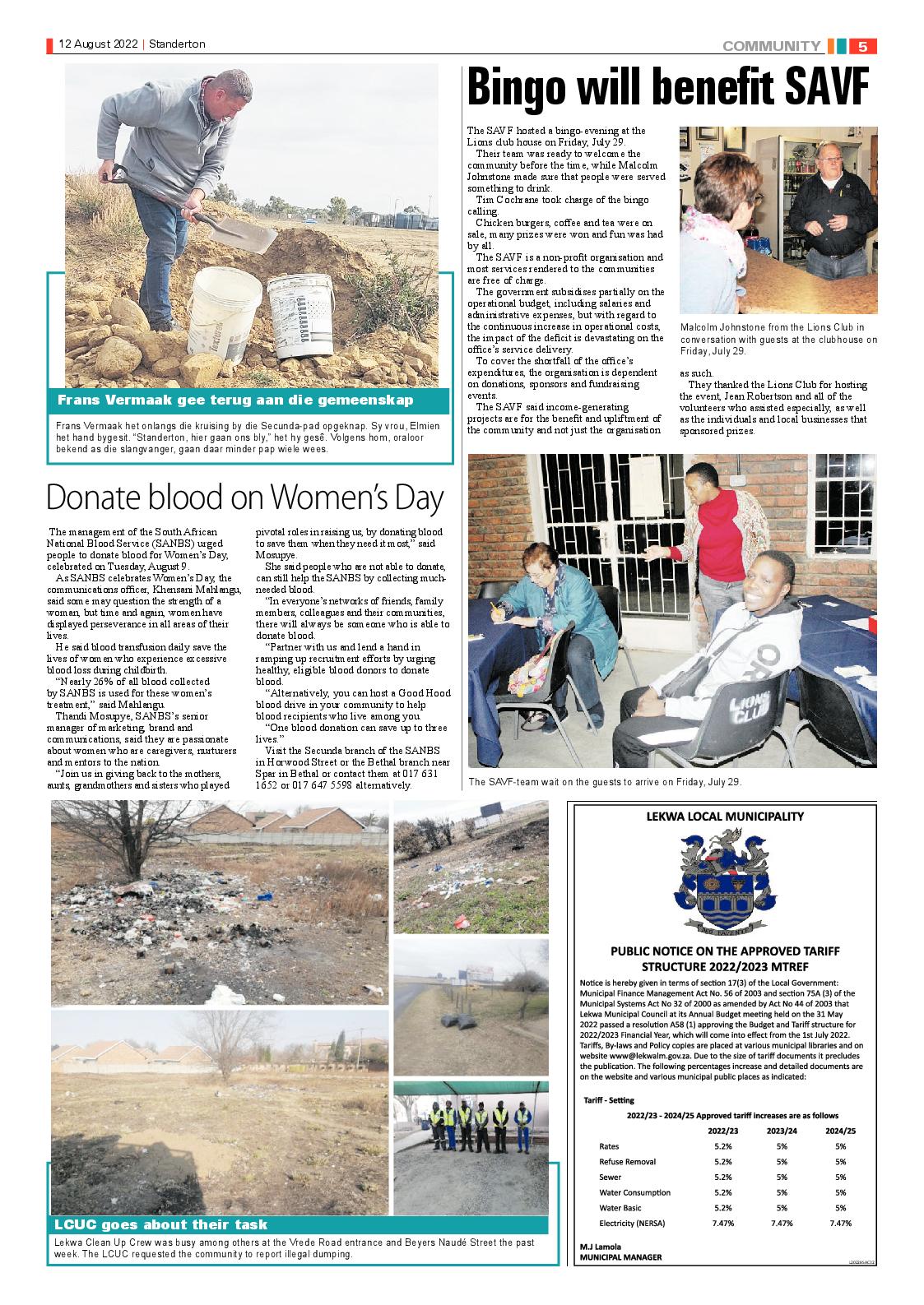 Standerton Advertiser 12 August 2022 page 5