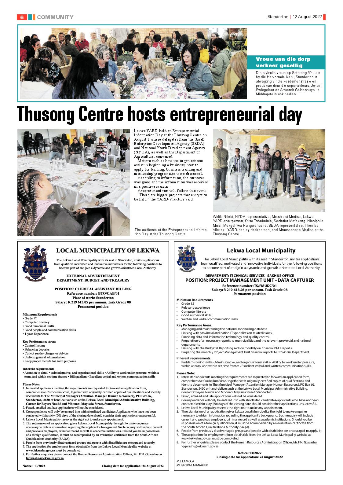Standerton Advertiser 12 August 2022 page 6