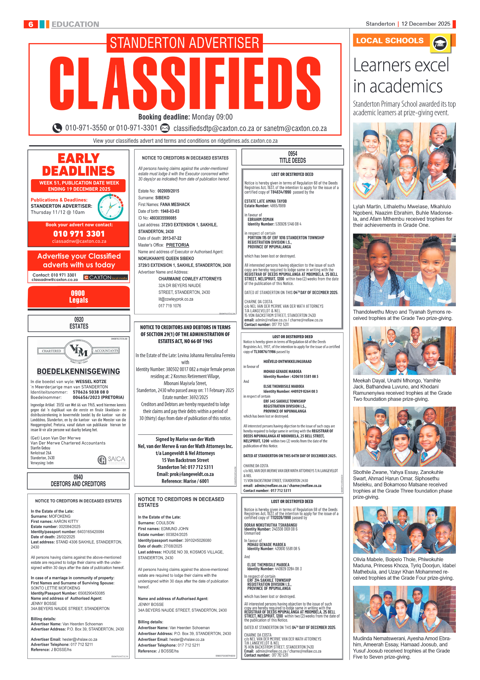 Standerton Advertiser 12 December 2025 page 6