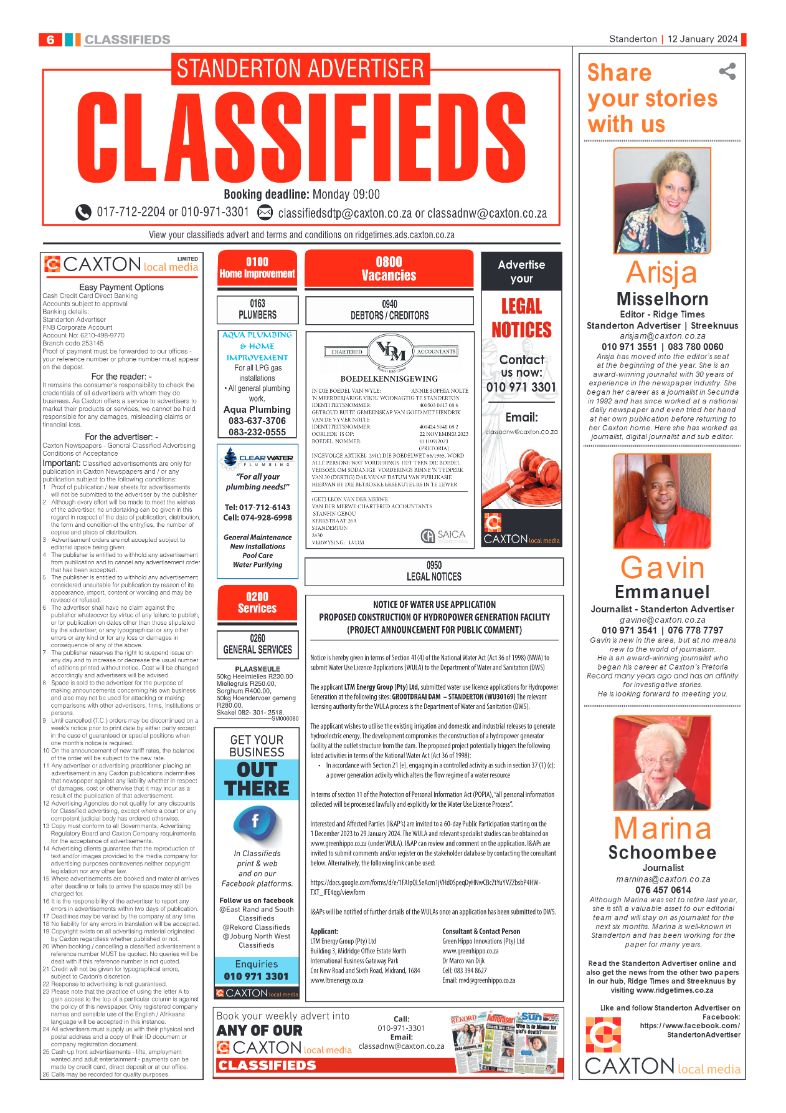 Standerton Advertiser 12 January 2024 page 6