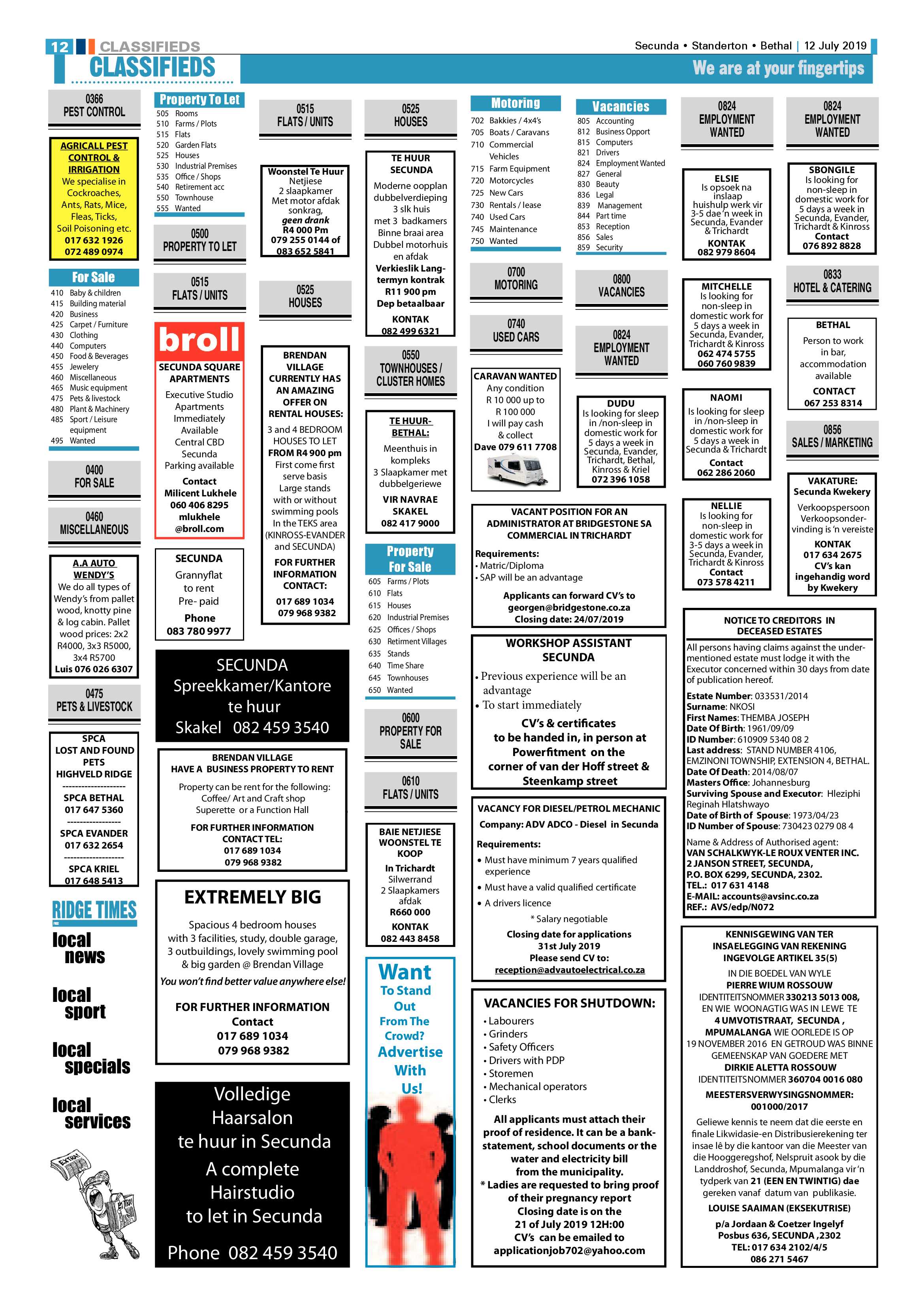 Standerton Advertiser 12 July 2019 page 16