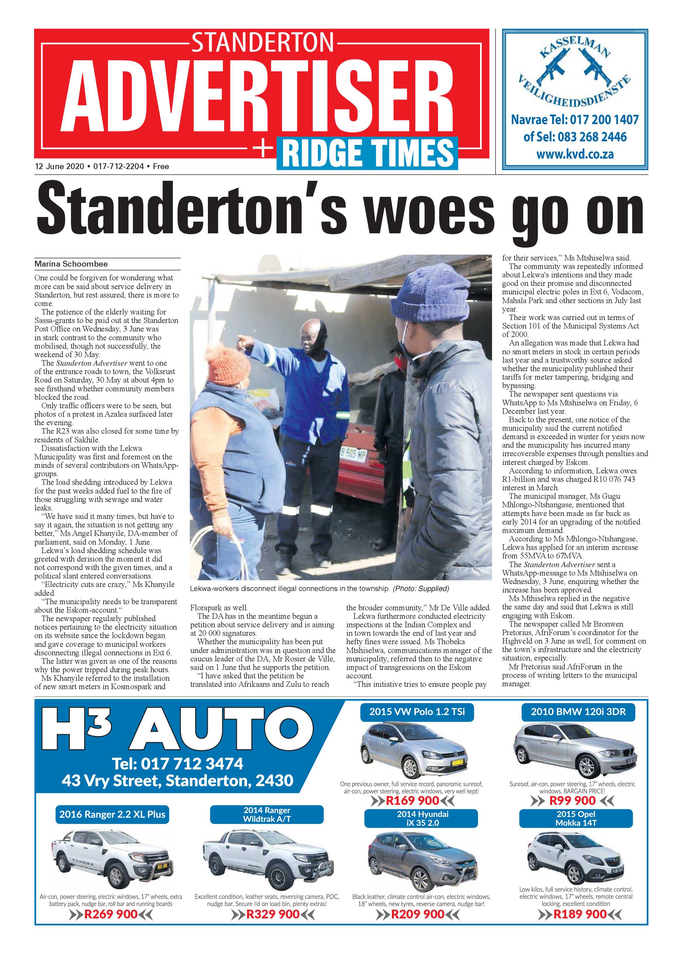 Standerton Advertiser 12 June 2020 page 1