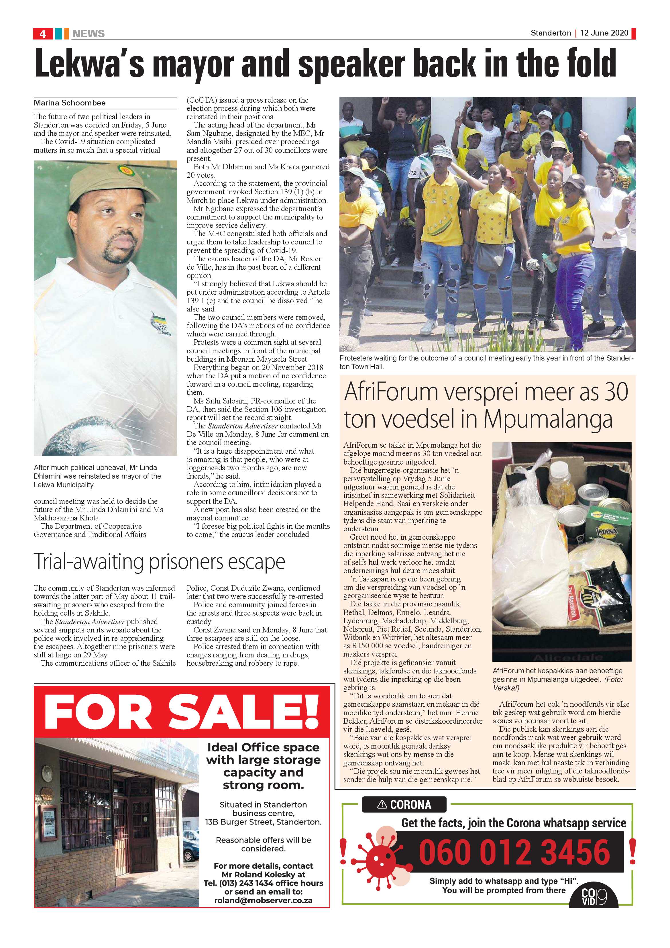 Standerton Advertiser 12 June 2020 page 4