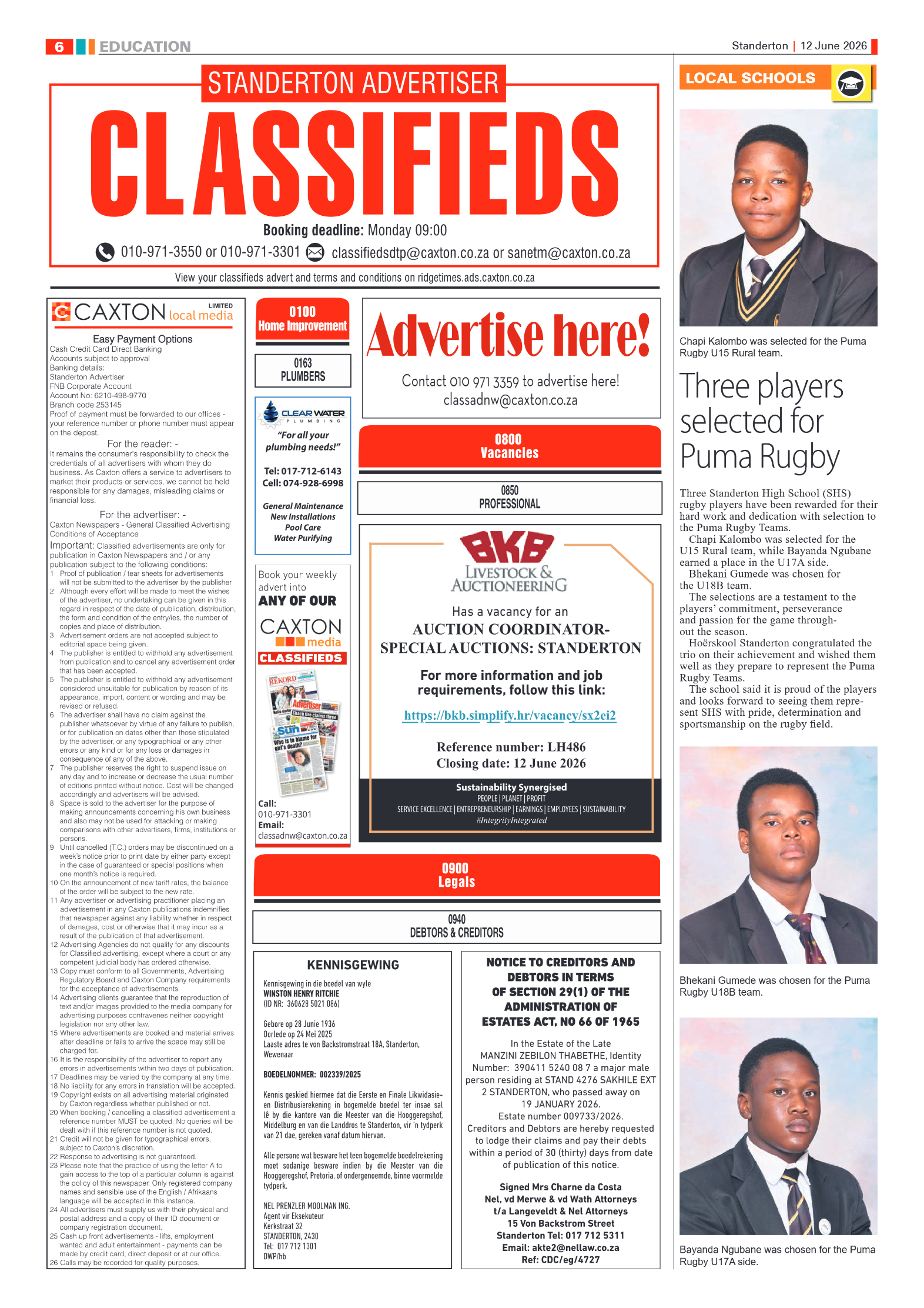 Standerton Advertiser 12 June 2026 page 6