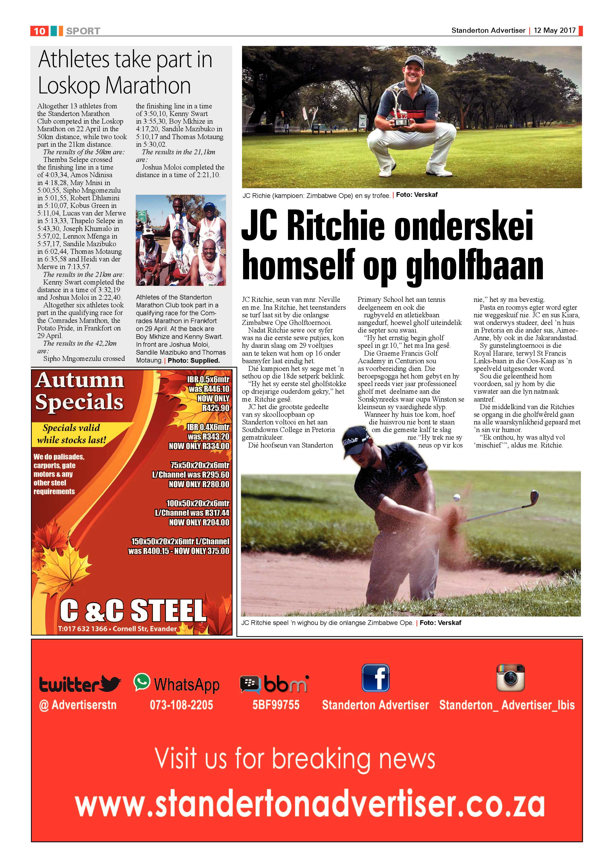 Standerton Advertiser 12 May 2017 page 10
