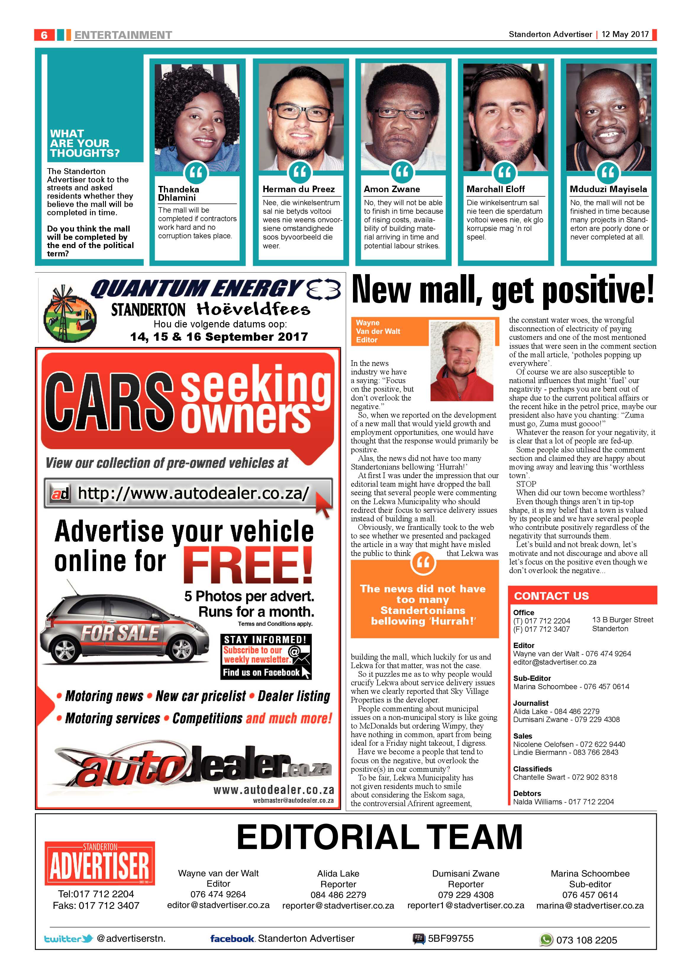 Standerton Advertiser 12 May 2017 page 6