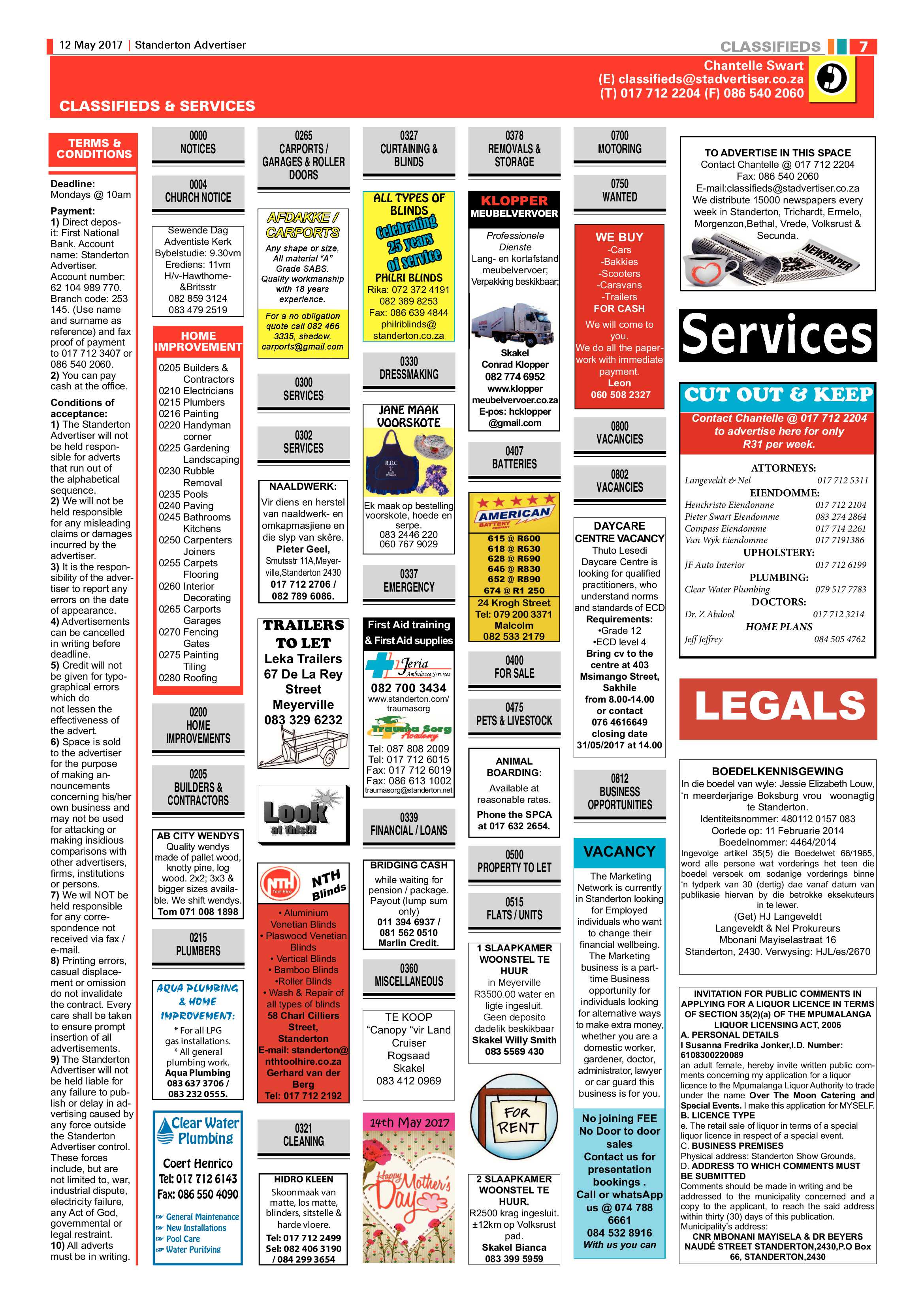 Standerton Advertiser 12 May 2017 page 7