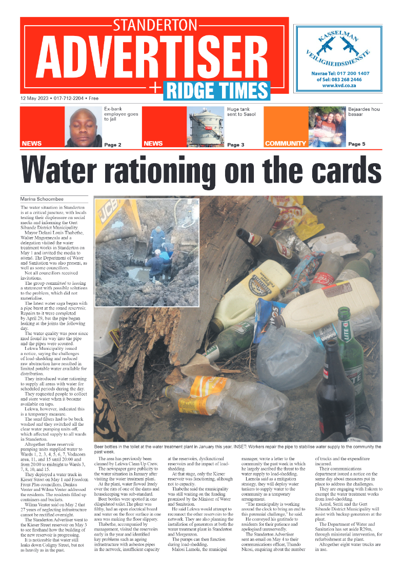 Standerton Advertiser 12 May 2023 page 1