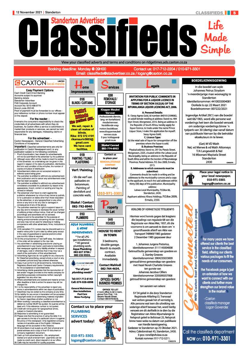 Standerton Advertiser 12 November 2021 page 5