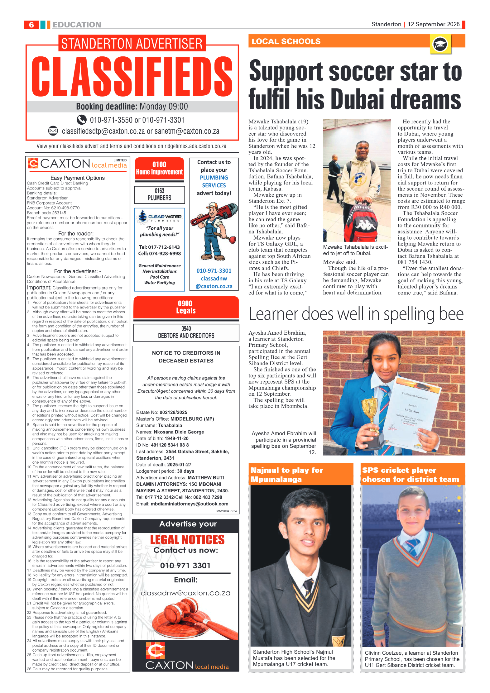 Standerton Advertiser 12 September 2025 page 6