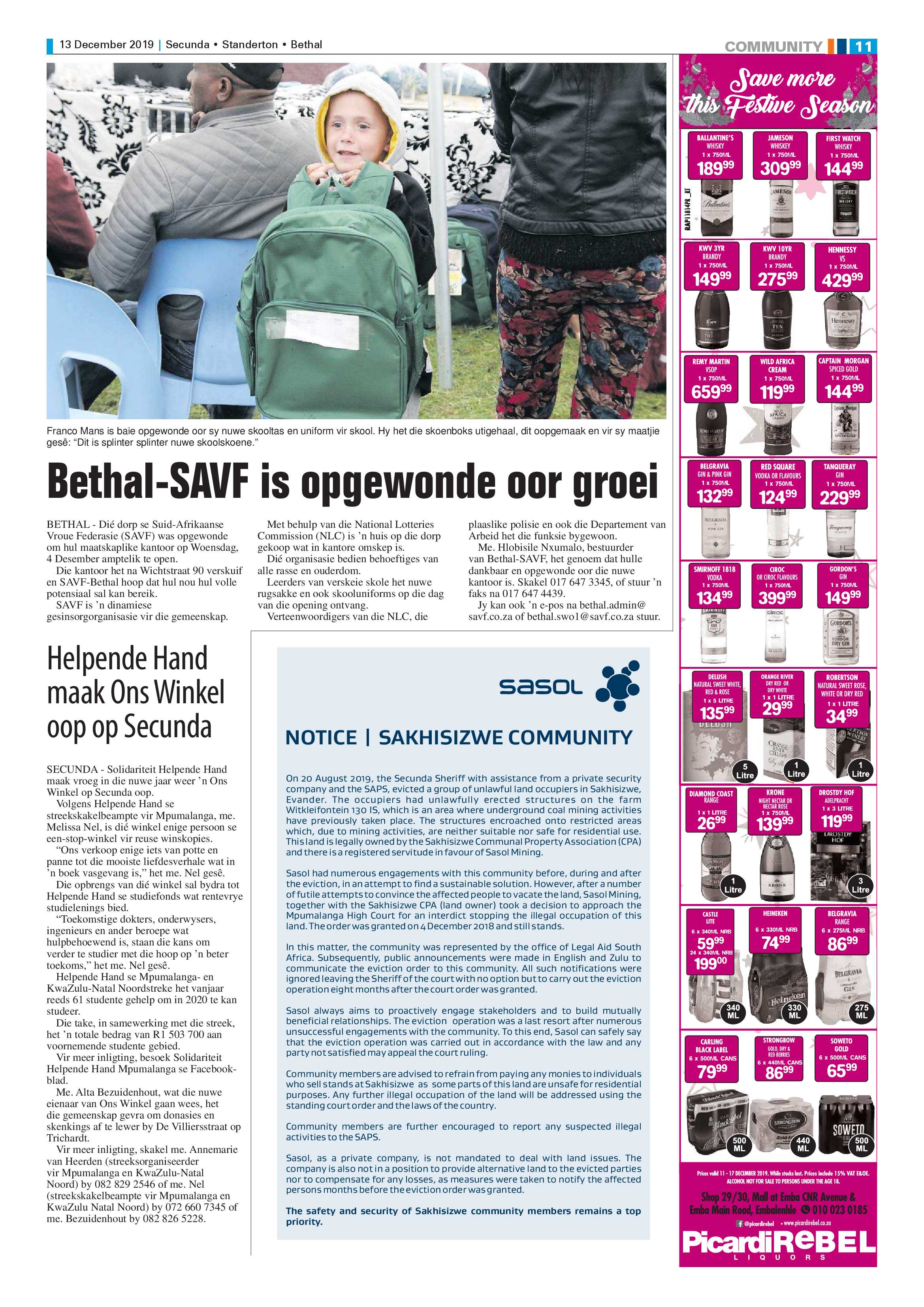 Standerton Advertiser 13 December 2019 page 11