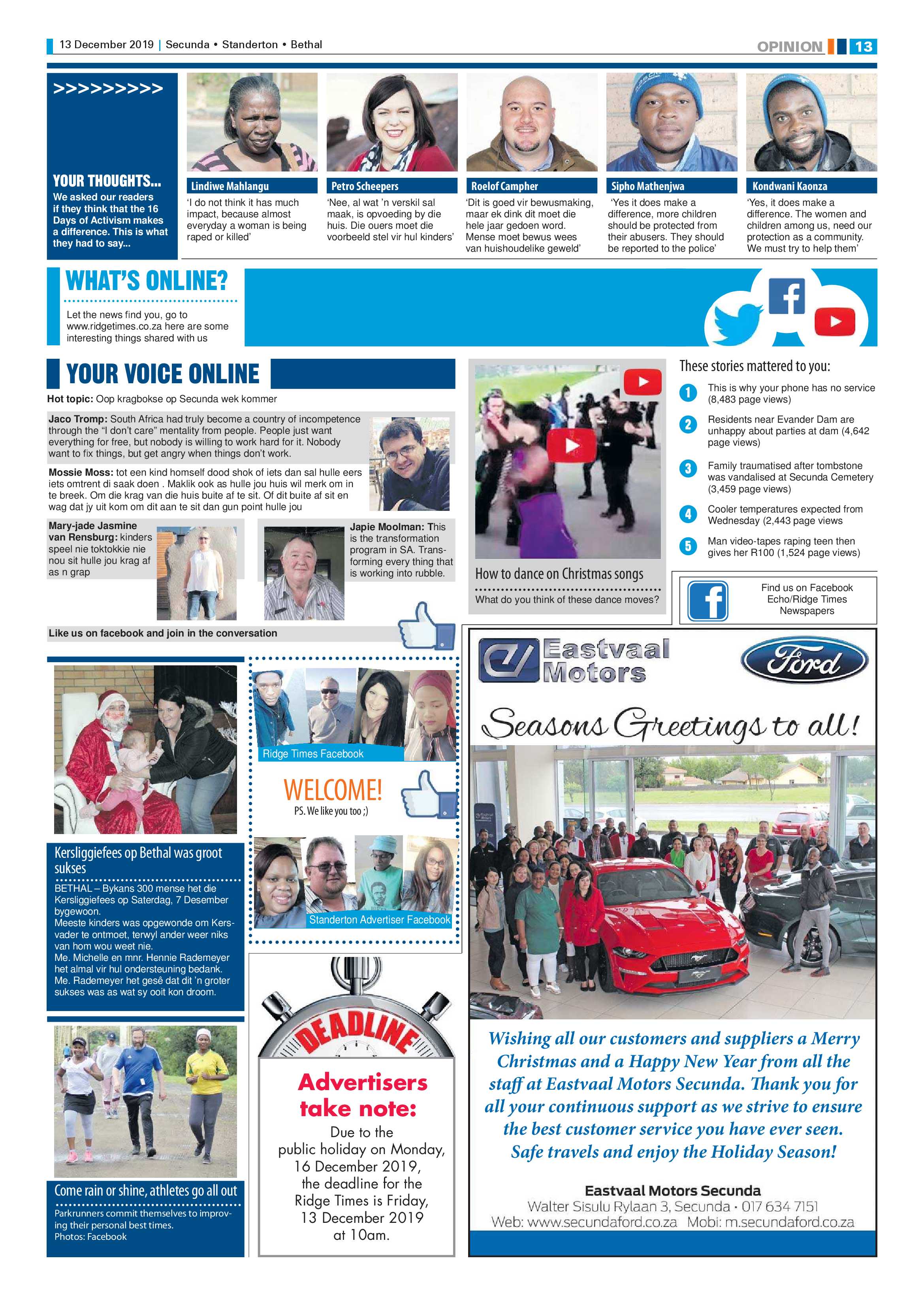 Standerton Advertiser 13 December 2019 page 13