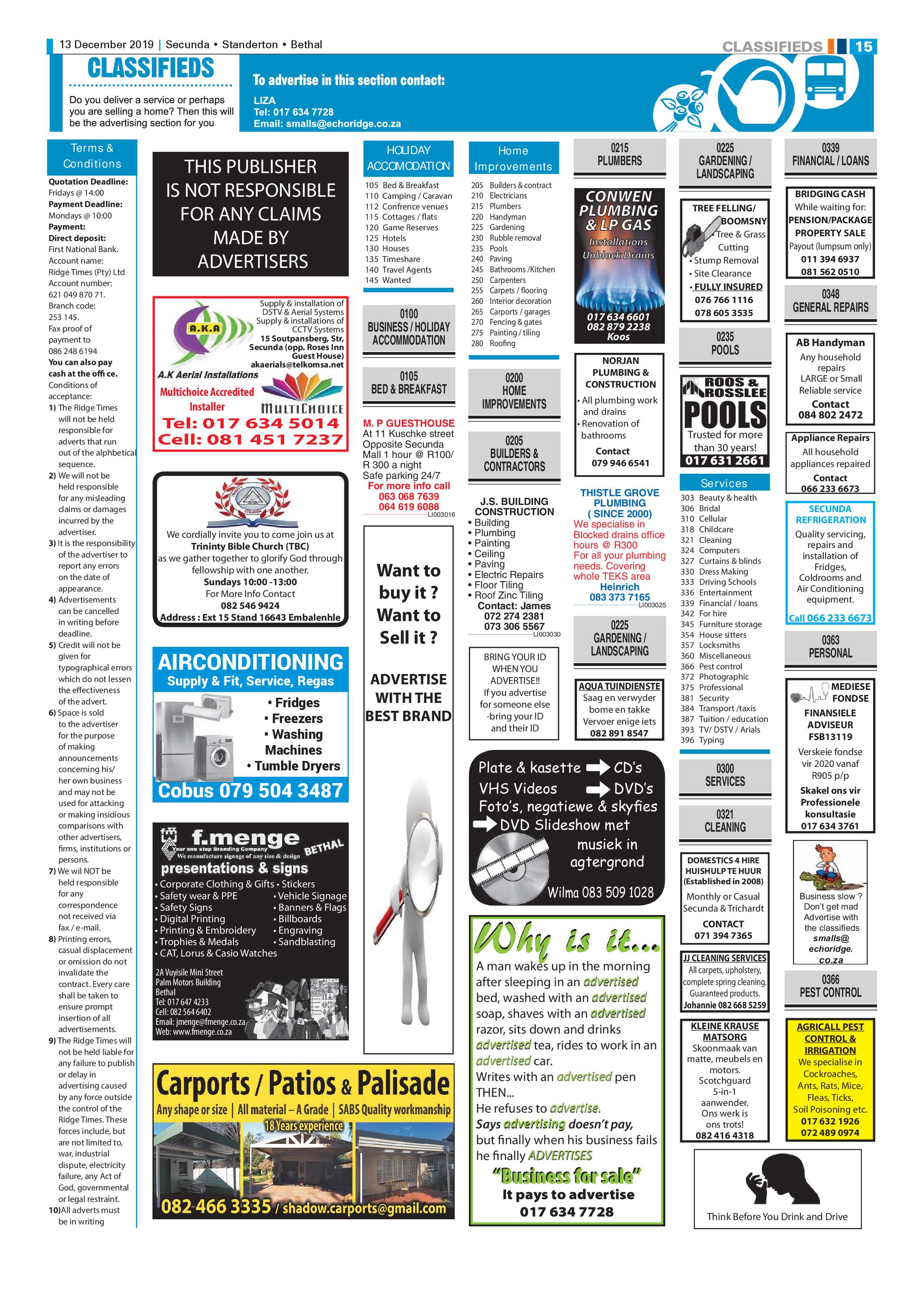 Standerton Advertiser 13 December 2019 page 15