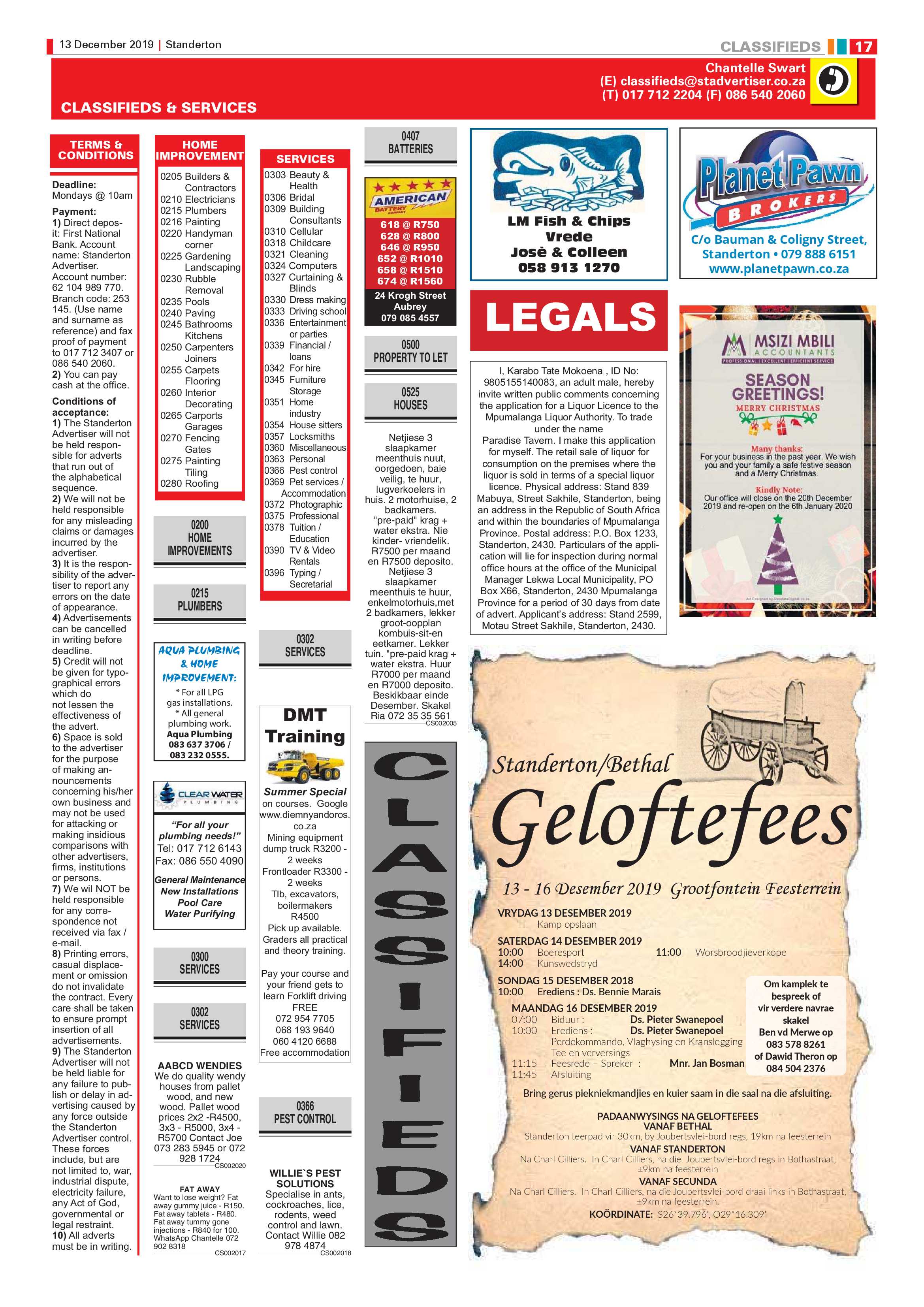 Standerton Advertiser 13 December 2019 page 17