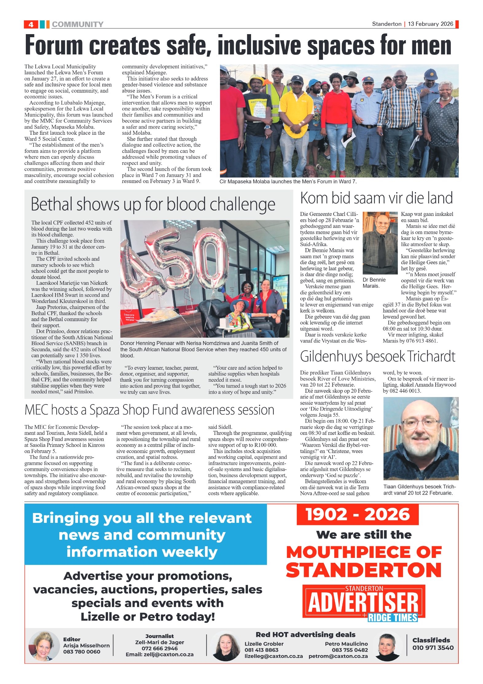 Standerton Advertiser 13 February 2026 page 4