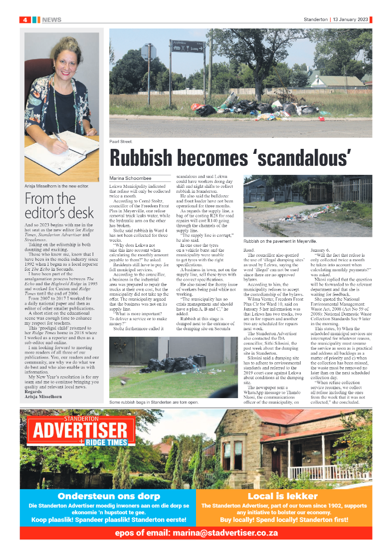 Standerton Advertiser 13 January 2023 page 4