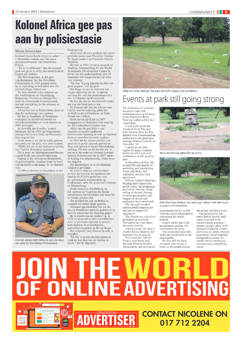 Standerton Advertiser 13 January 2023 page 5