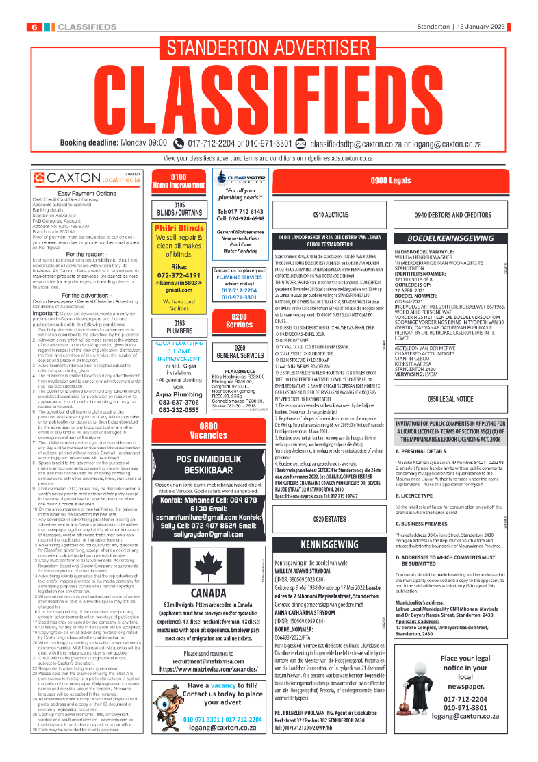 Standerton Advertiser 13 January 2023 page 6