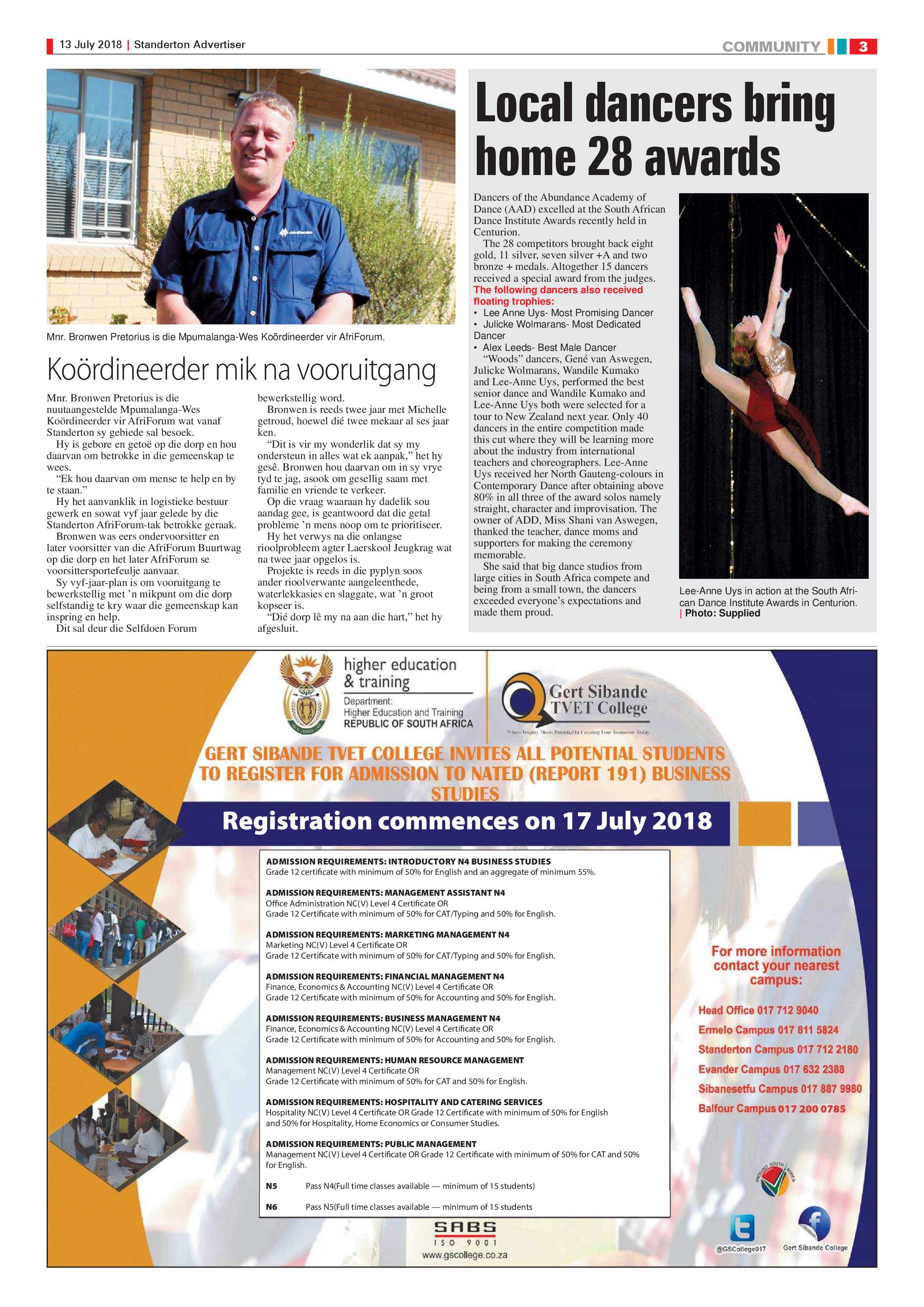 Standerton Advertiser 13 July 2018 page 3
