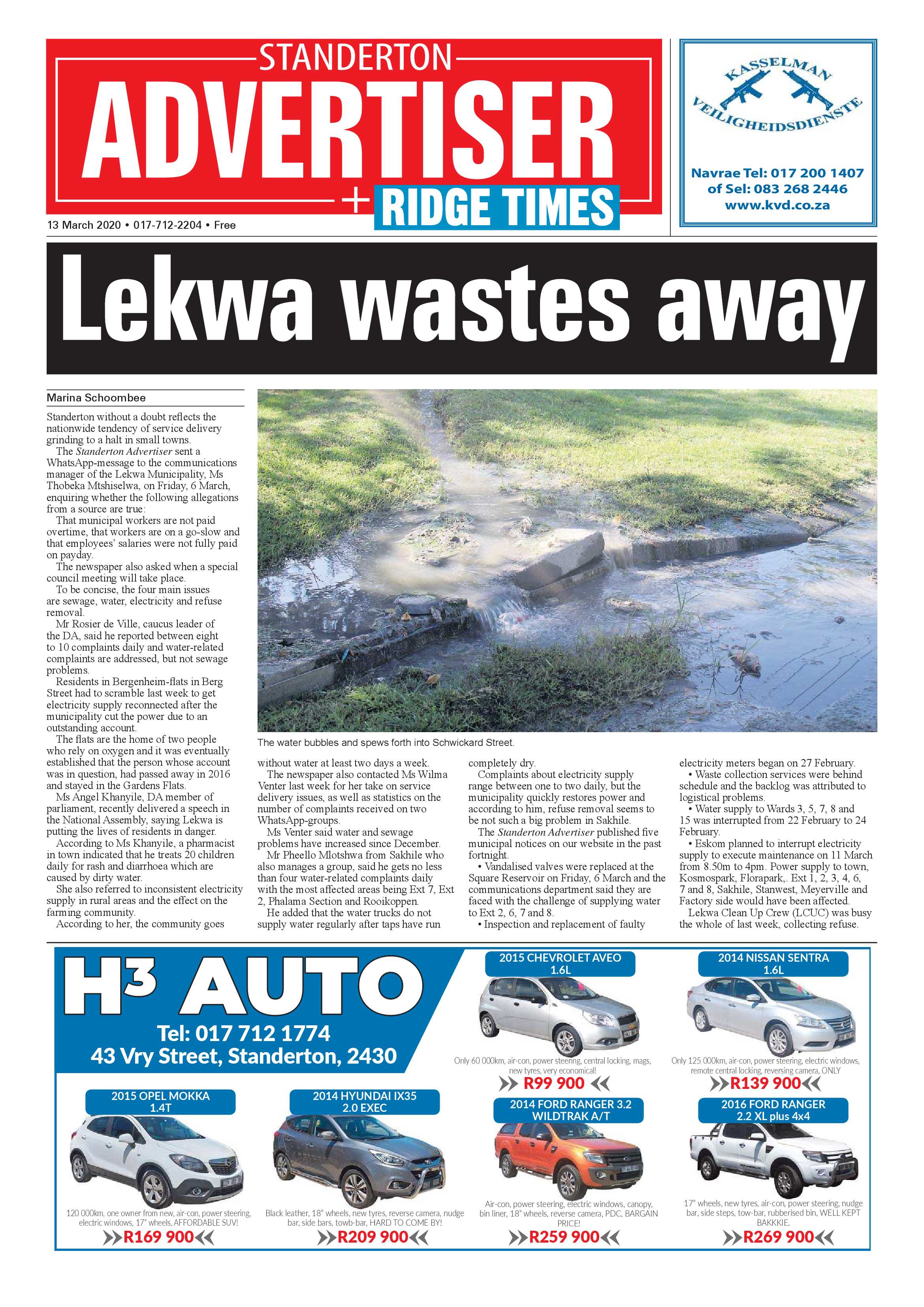 Standerton Advertiser 13 March 2020 page 1