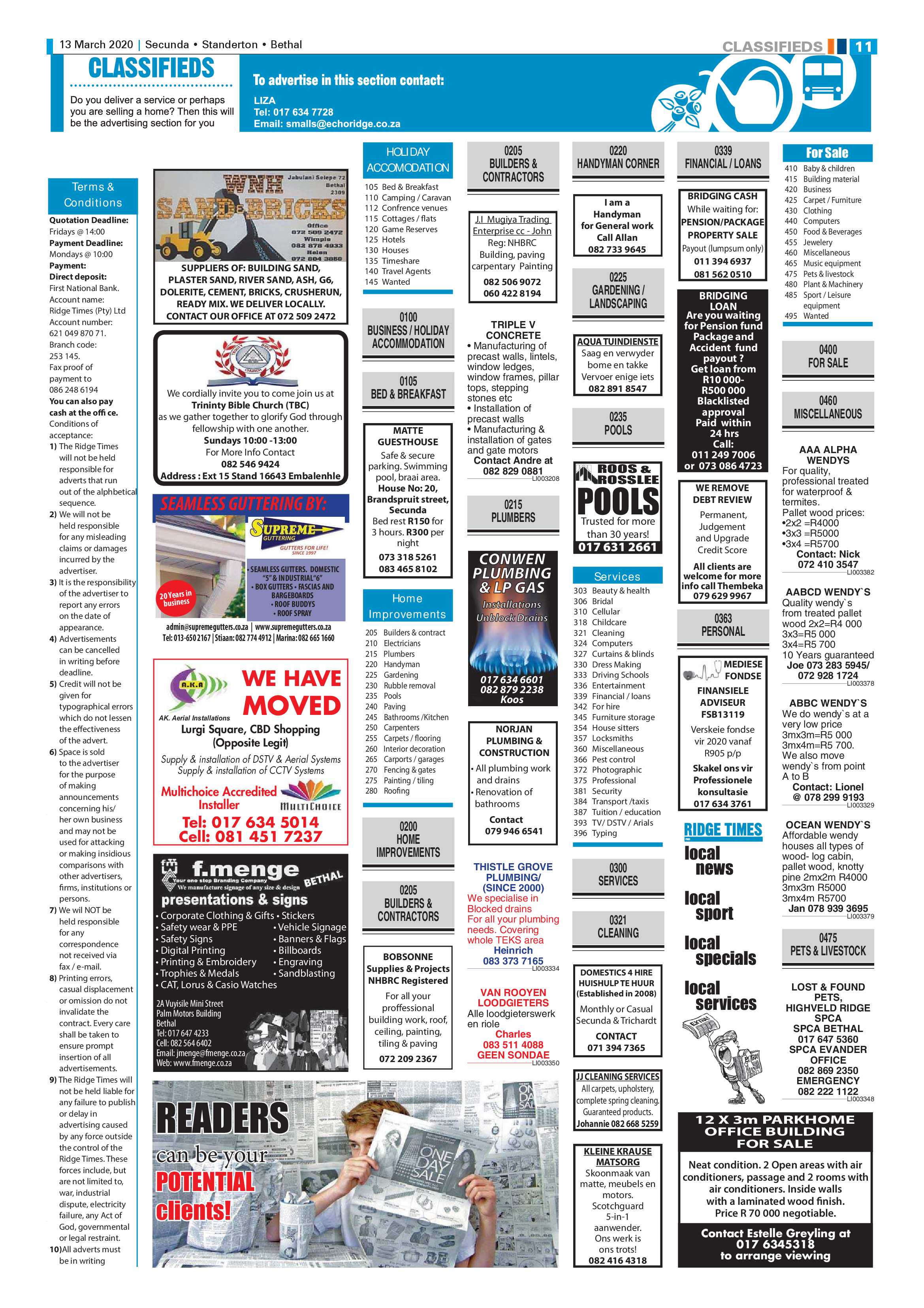 Standerton Advertiser 13 March 2020 page 11