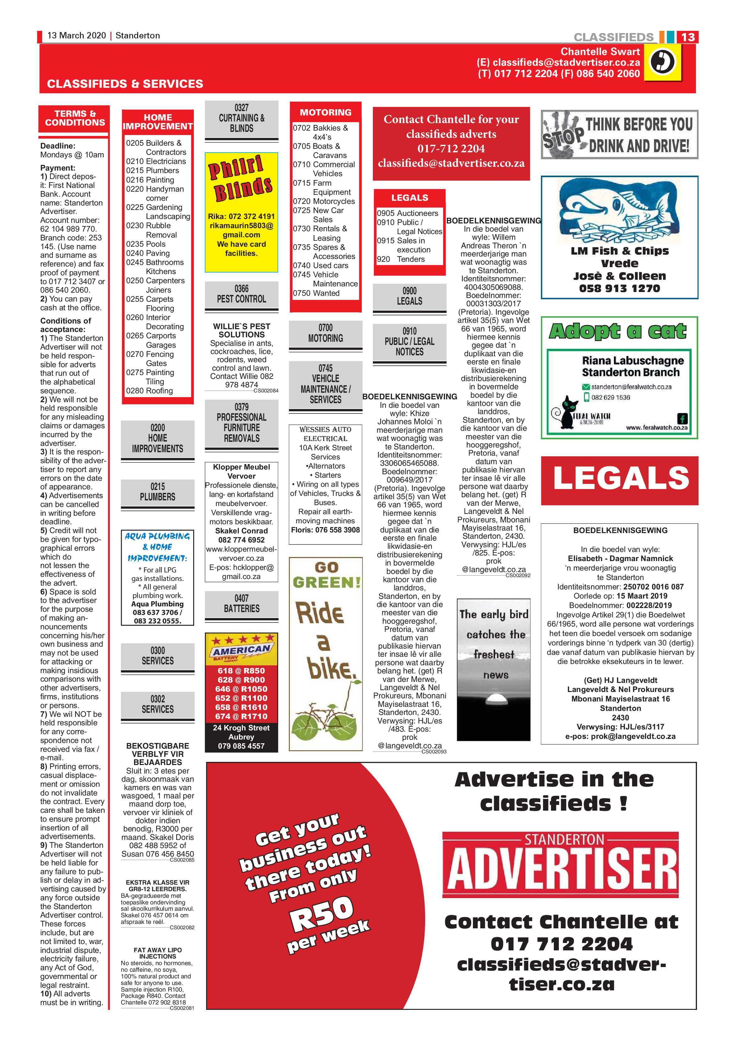 Standerton Advertiser 13 March 2020 page 13