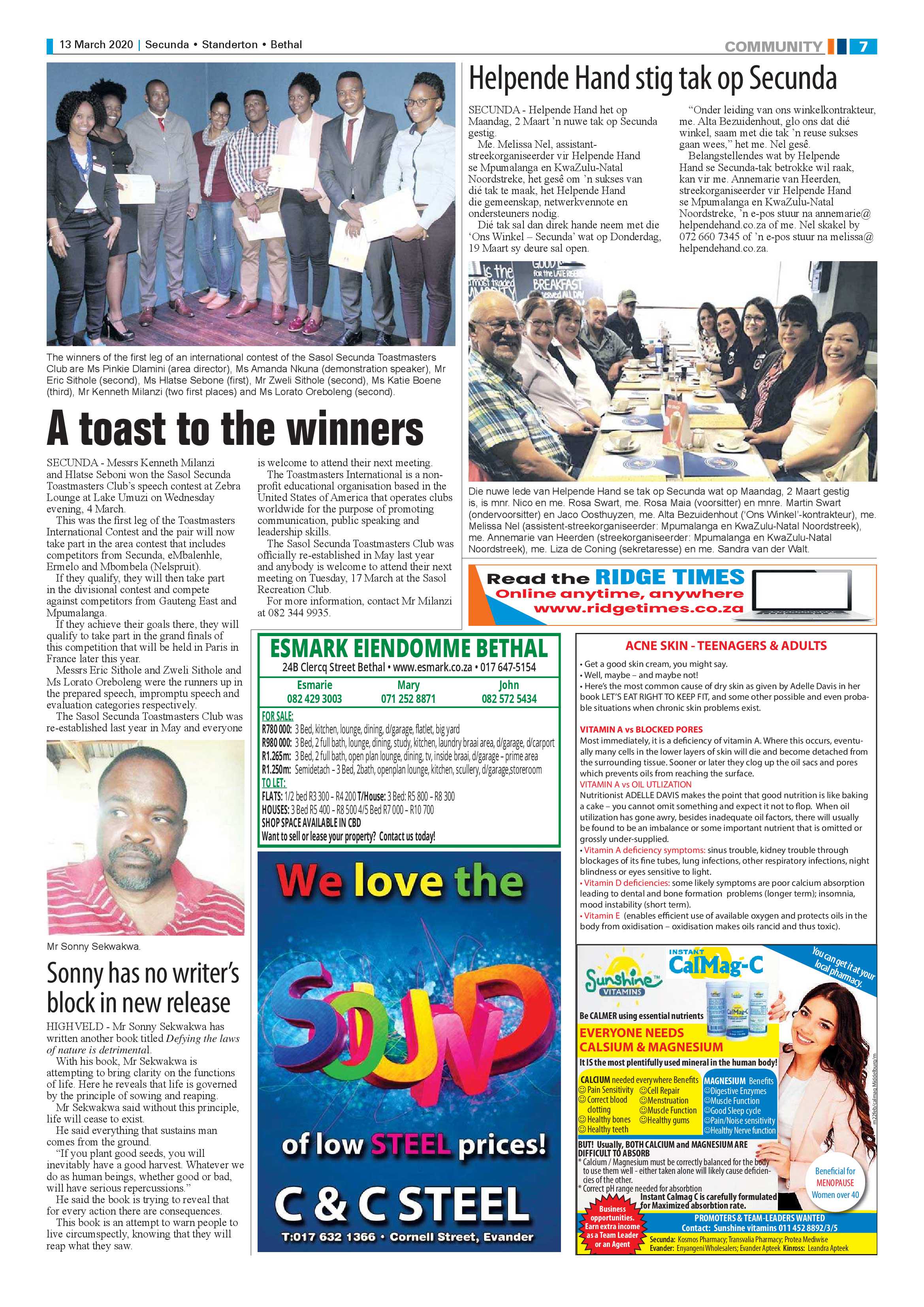 Standerton Advertiser 13 March 2020 page 7
