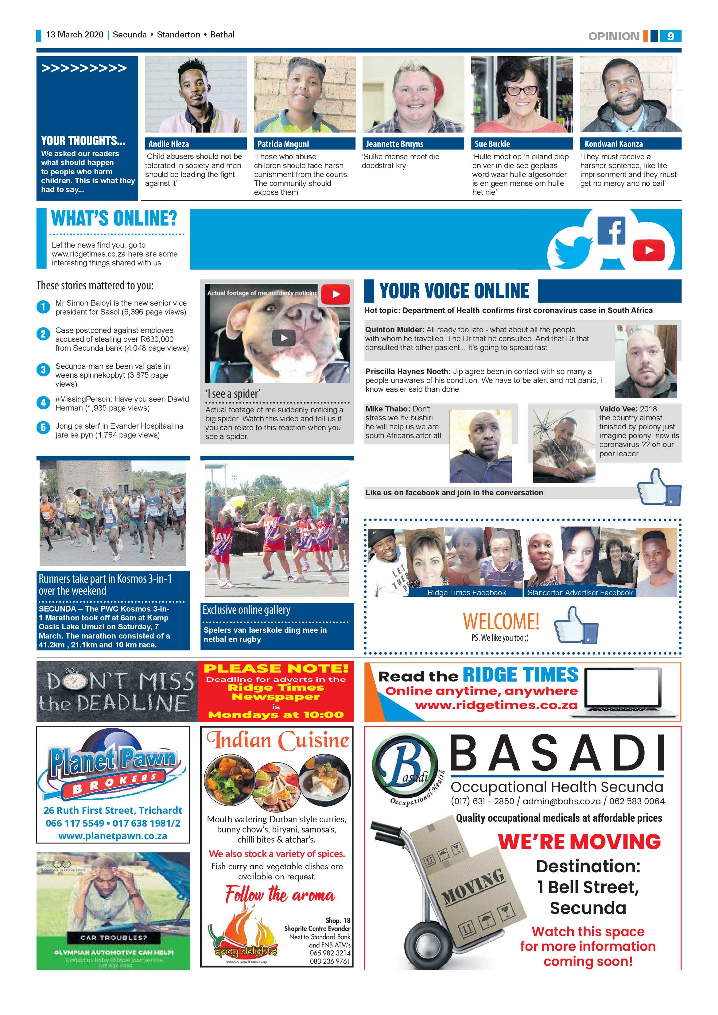 Standerton Advertiser 13 March 2020 page 9