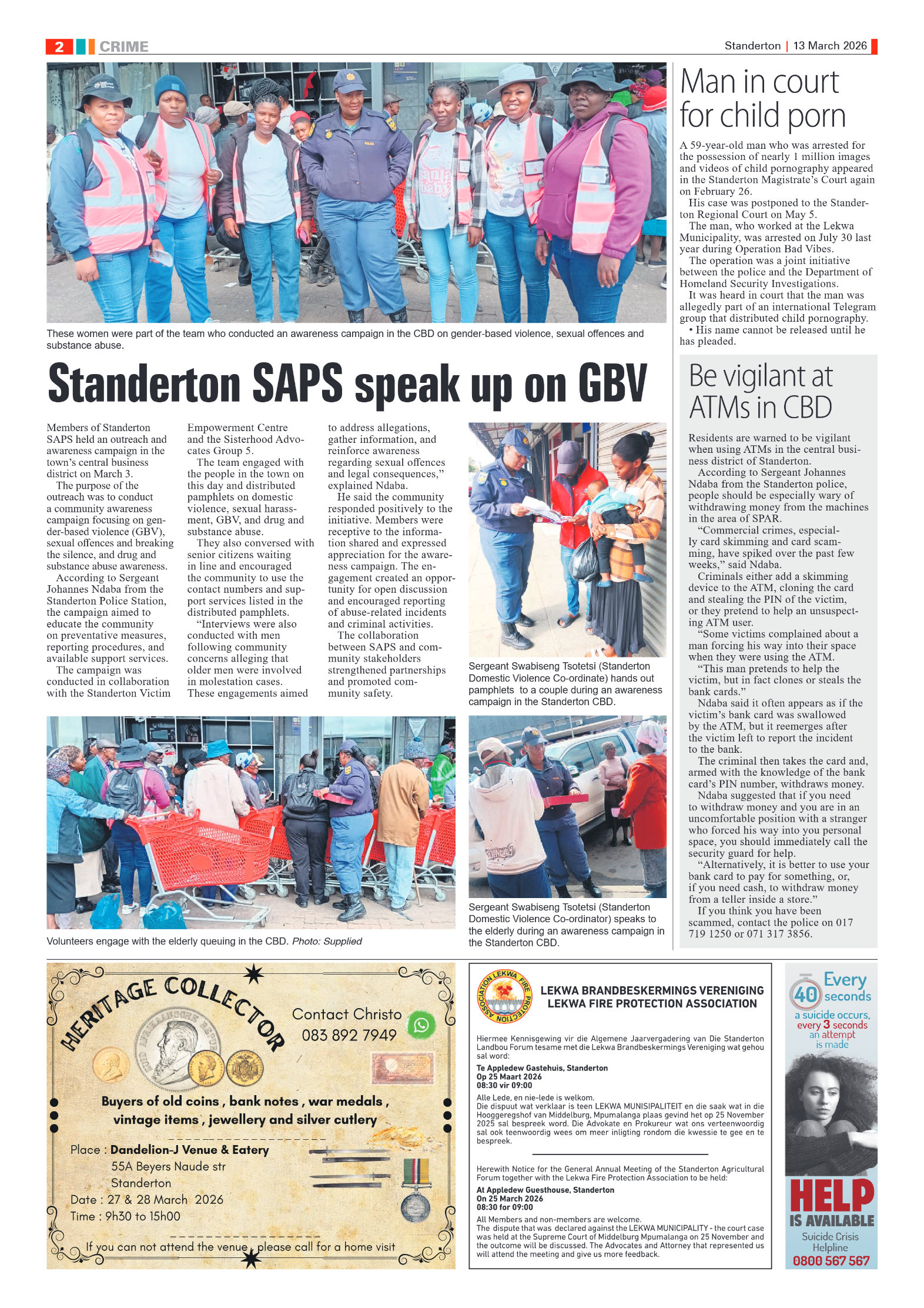 Standerton Advertiser 13 March 2026 page 2