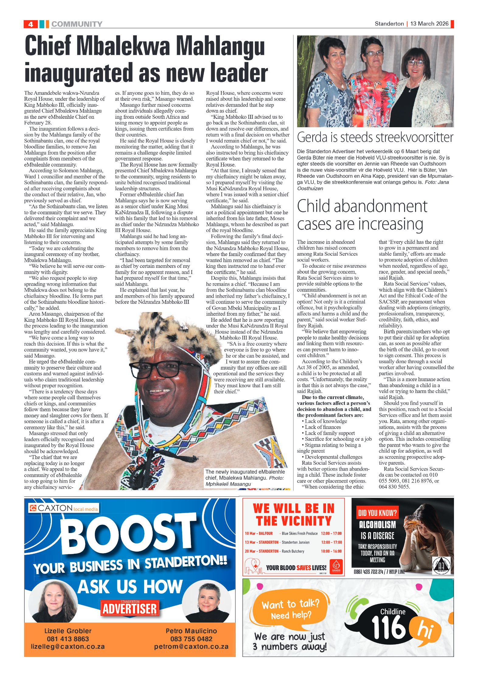 Standerton Advertiser 13 March 2026 page 4