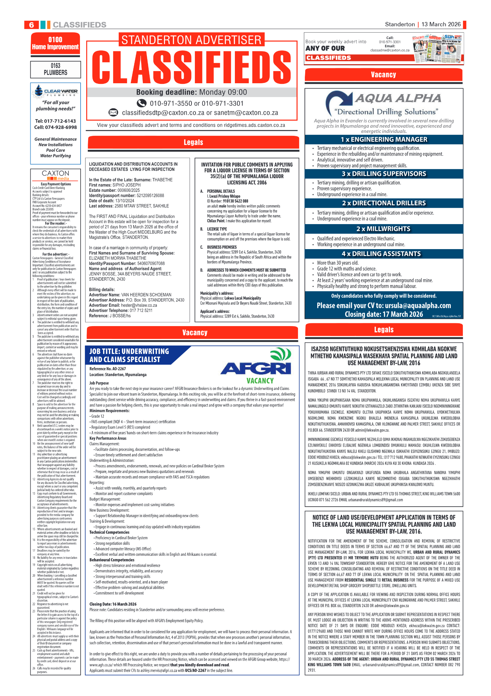 Standerton Advertiser 13 March 2026 page 6