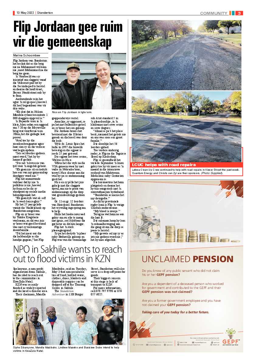Standerton Advertiser 13 May 2022 page 3