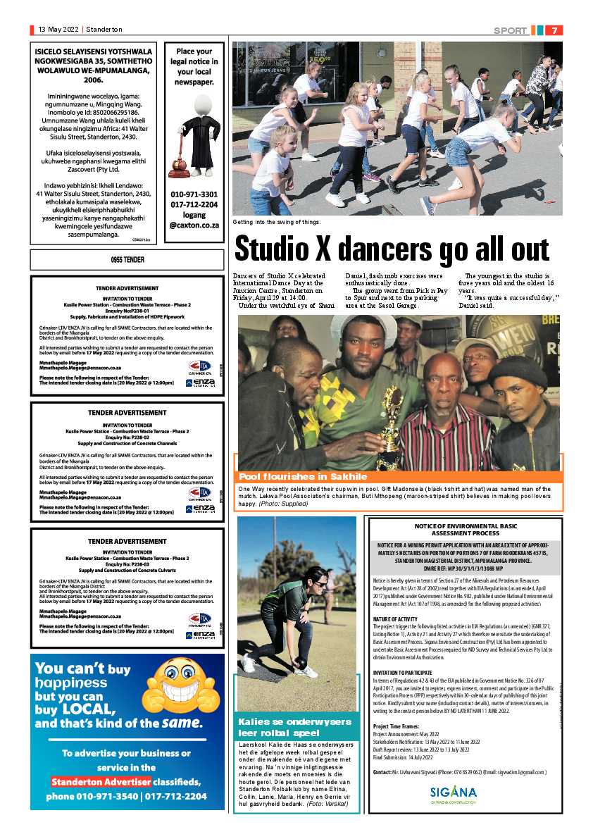 Standerton Advertiser 13 May 2022 page 7