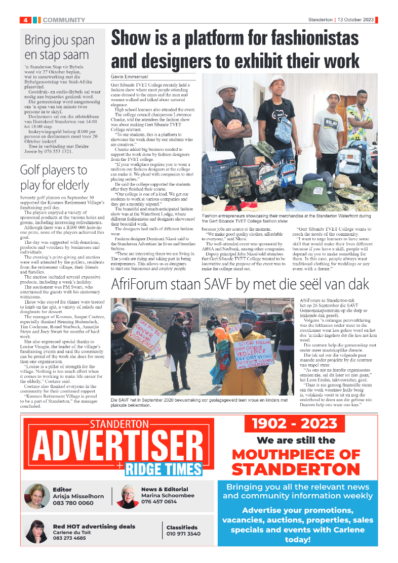 Standerton Advertiser 13 October 2023 page 4