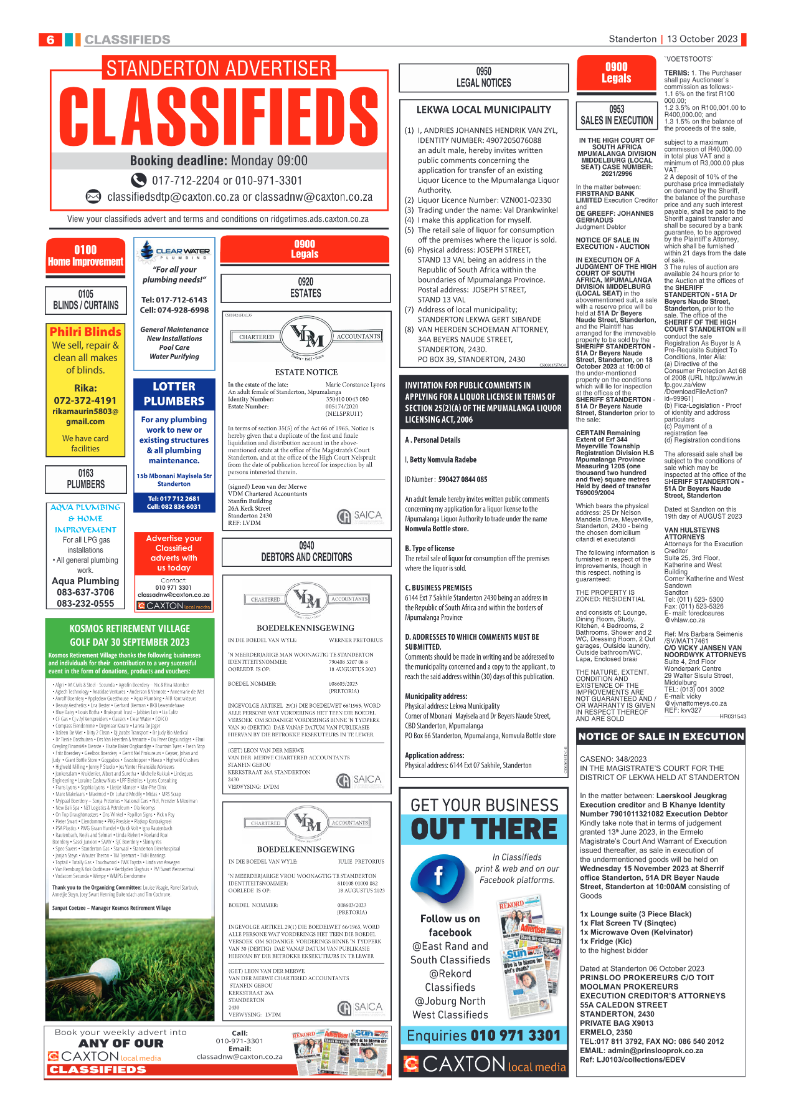 Standerton Advertiser 13 October 2023 page 6