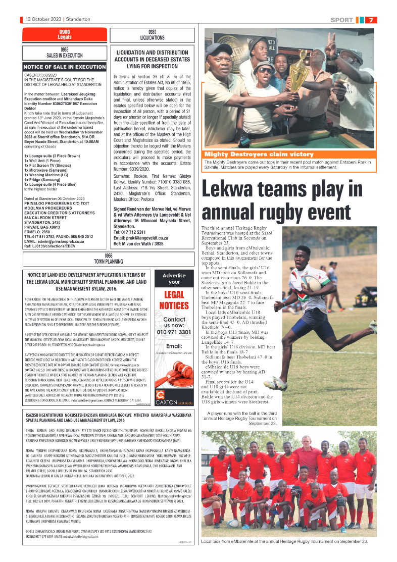 Standerton Advertiser 13 October 2023 page 7