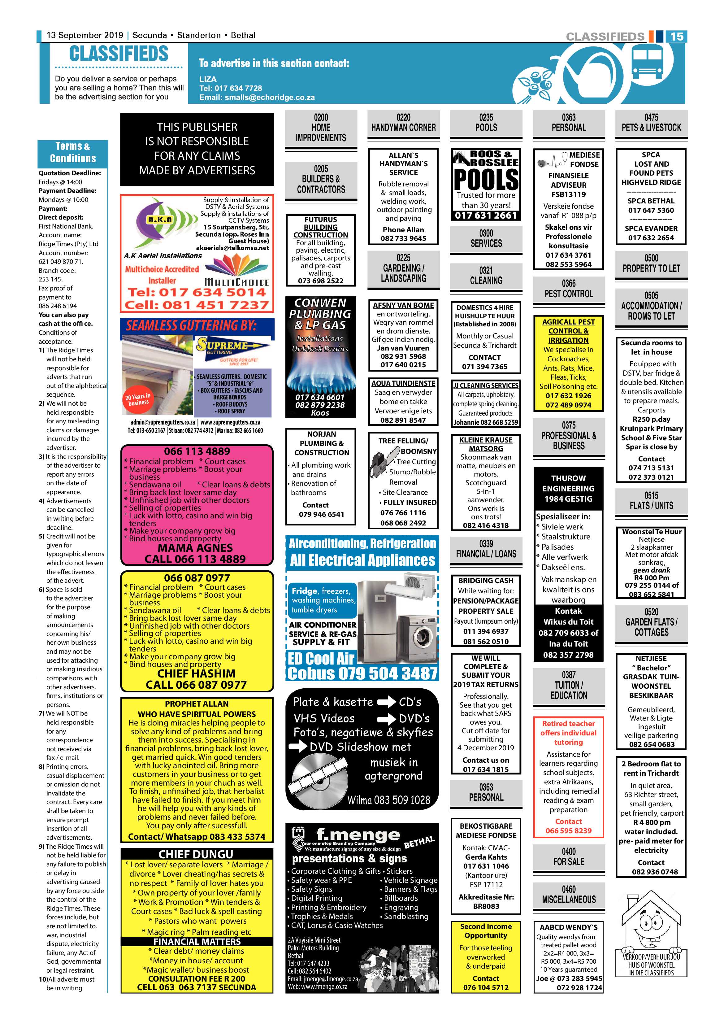Standerton Advertiser 13 September 2019 page 19