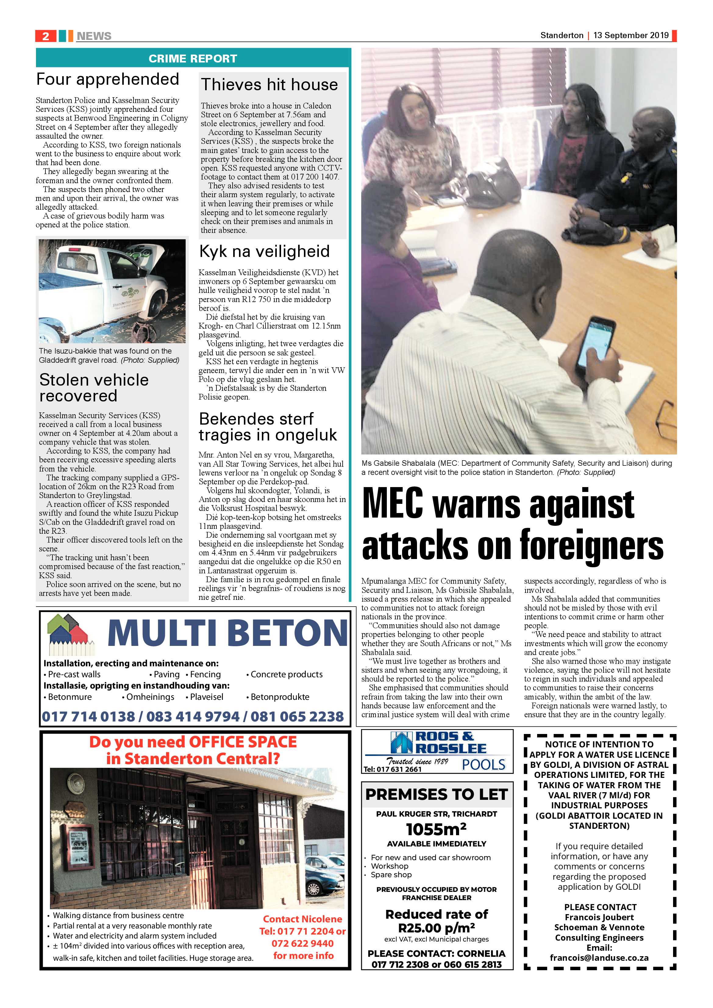 Standerton Advertiser 13 September 2019 page 2