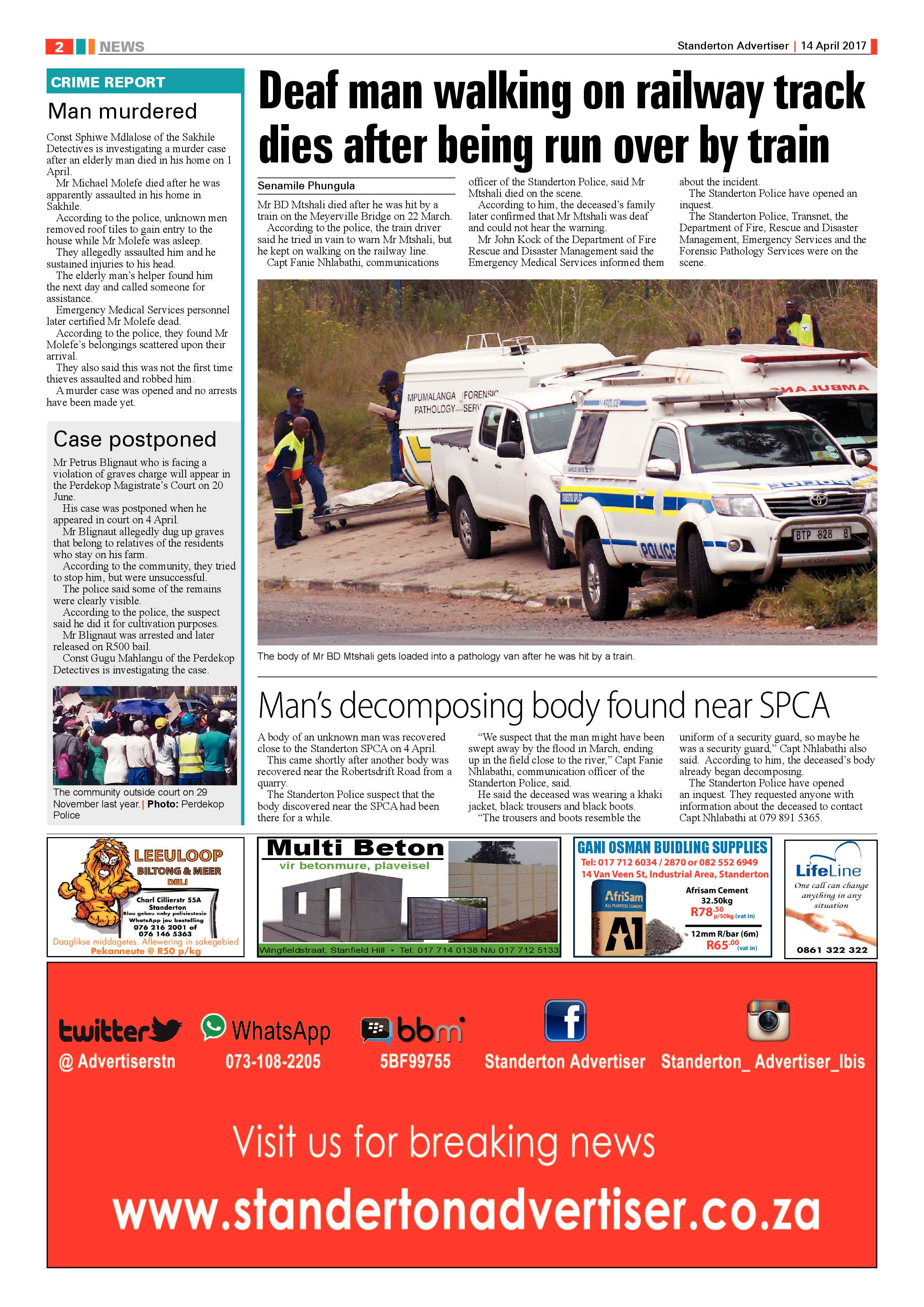 Standerton Advertiser 14 April 2017 page 2