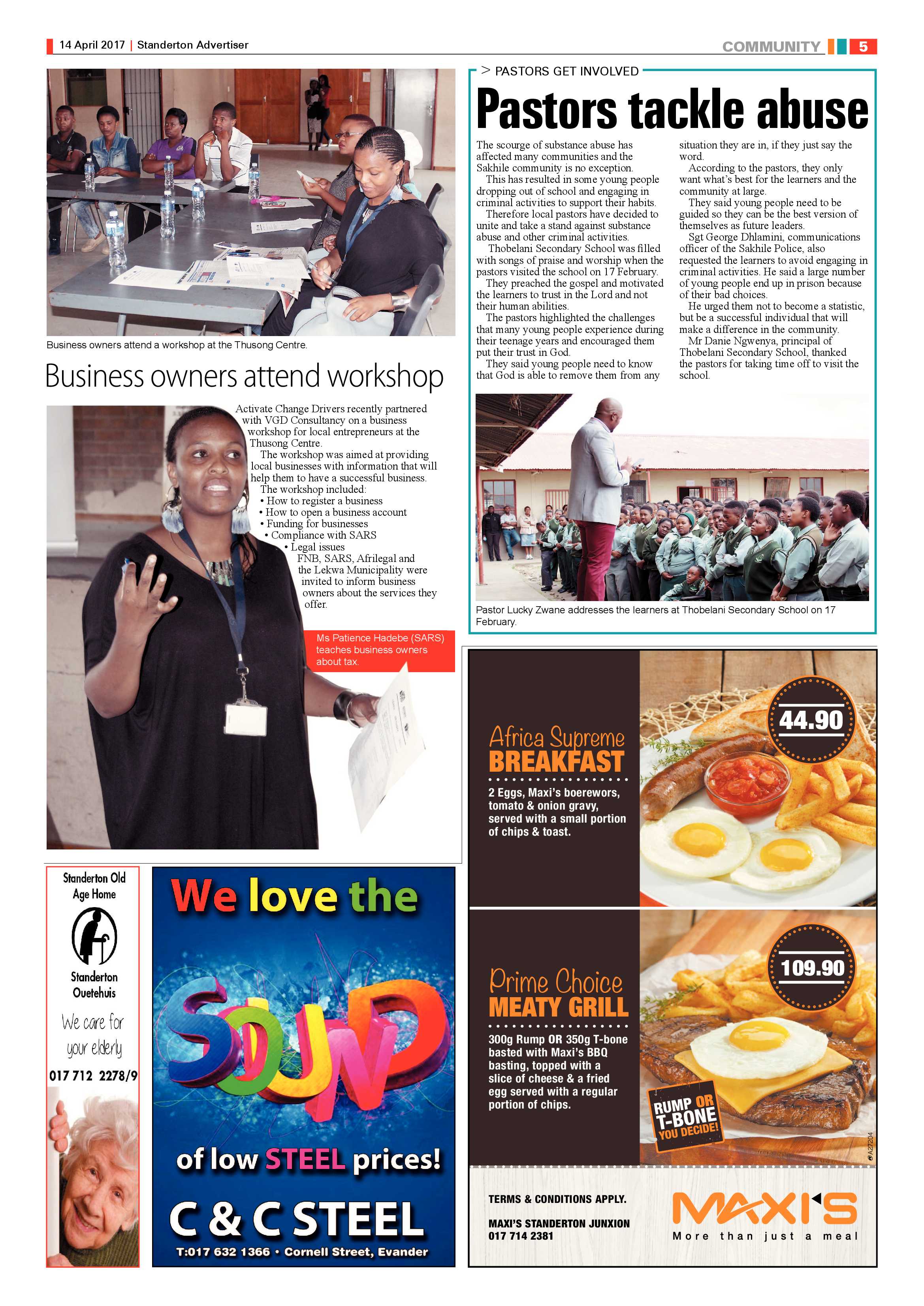 Standerton Advertiser 14 April 2017 page 5