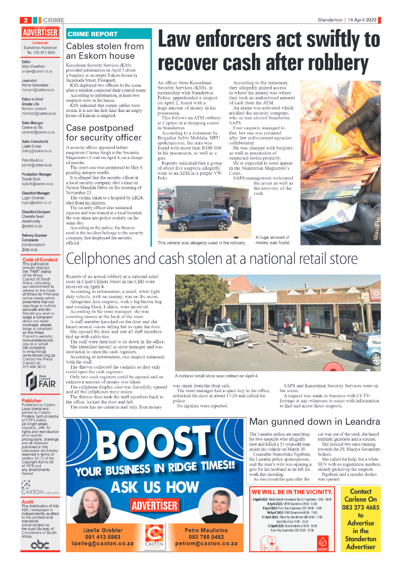 Standerton Advertiser 14 April 2023 page 2