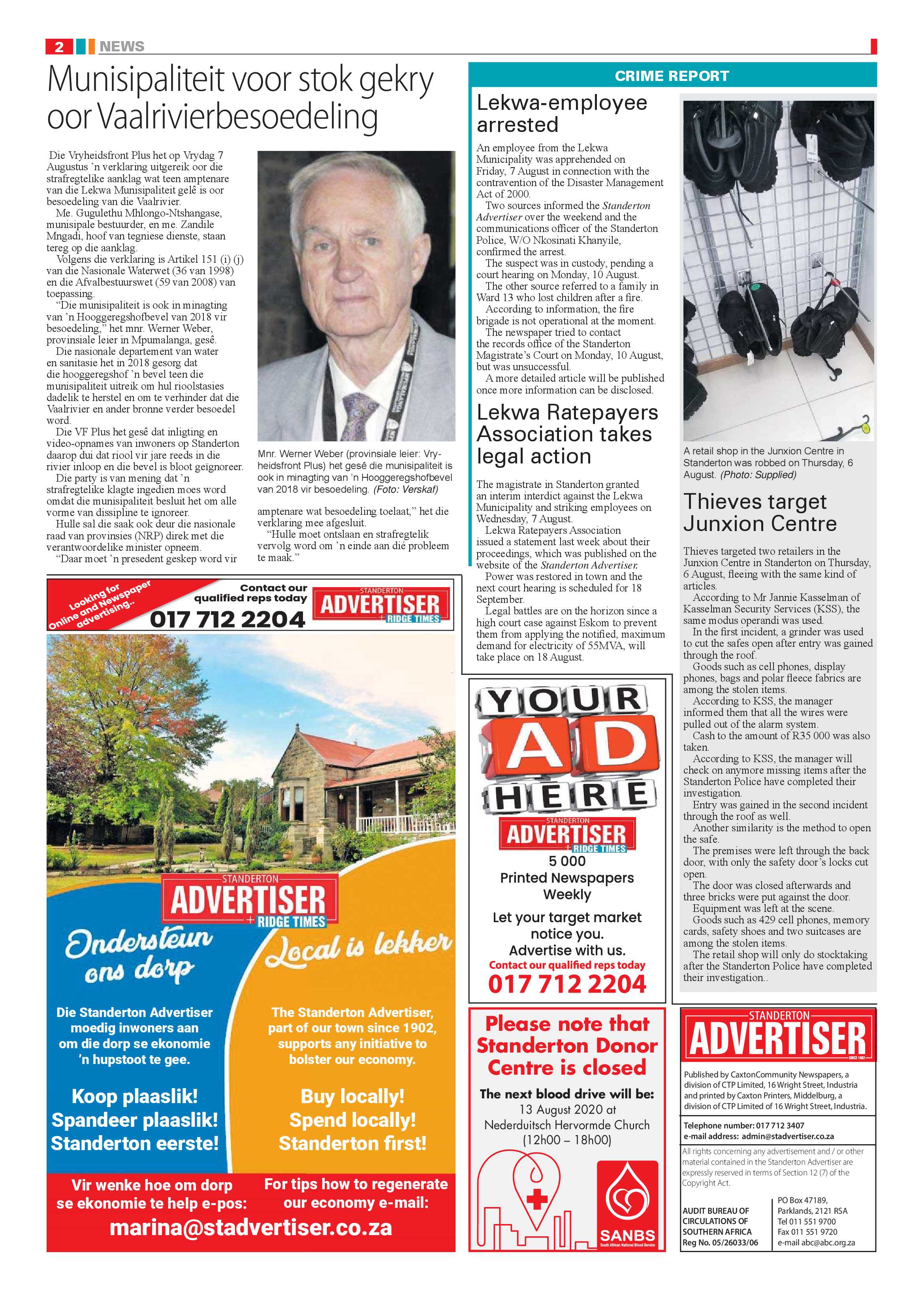 Standerton Advertiser 14 August 2020 page 2