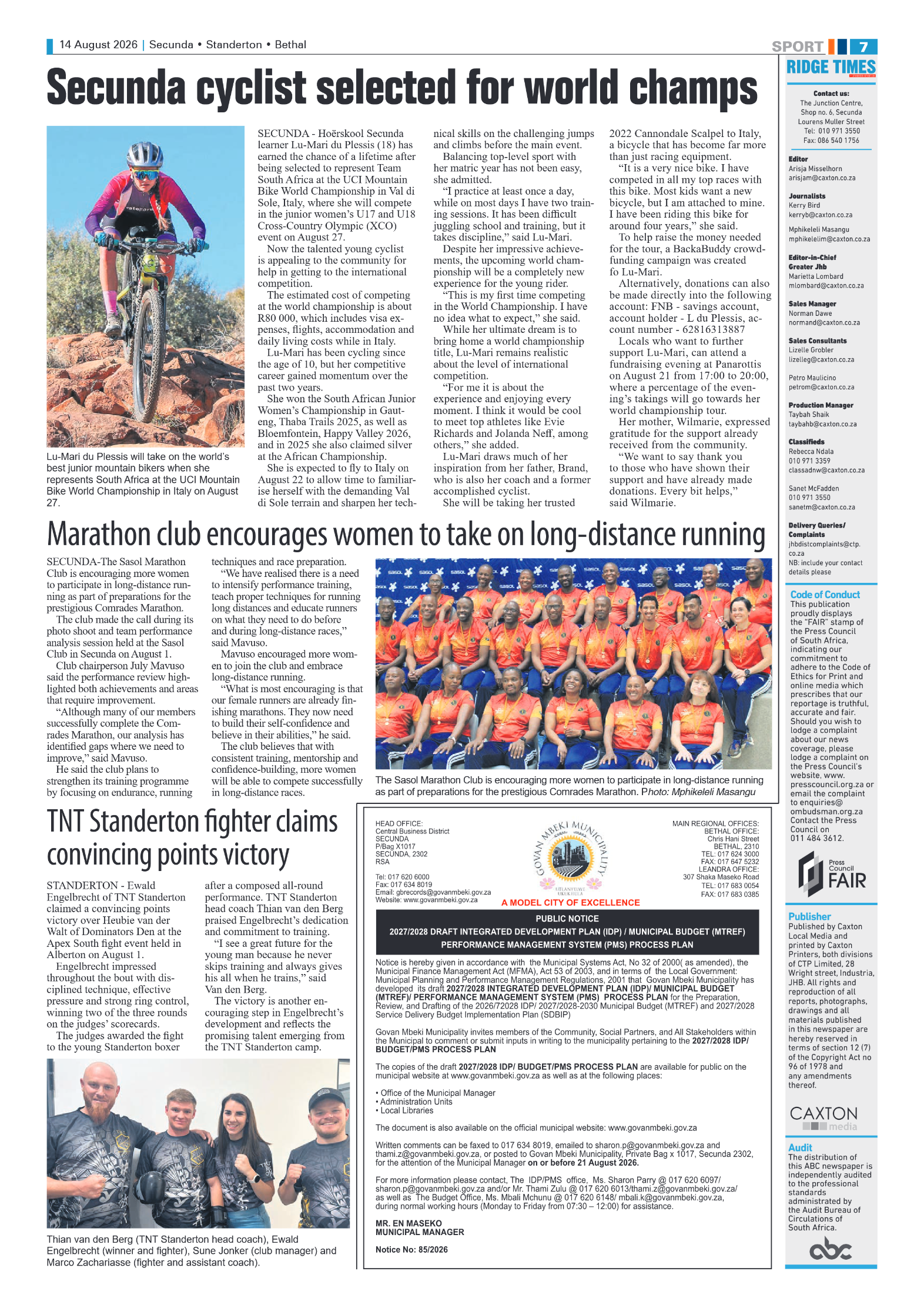 Standerton Advertiser 14 August 2026 page 7