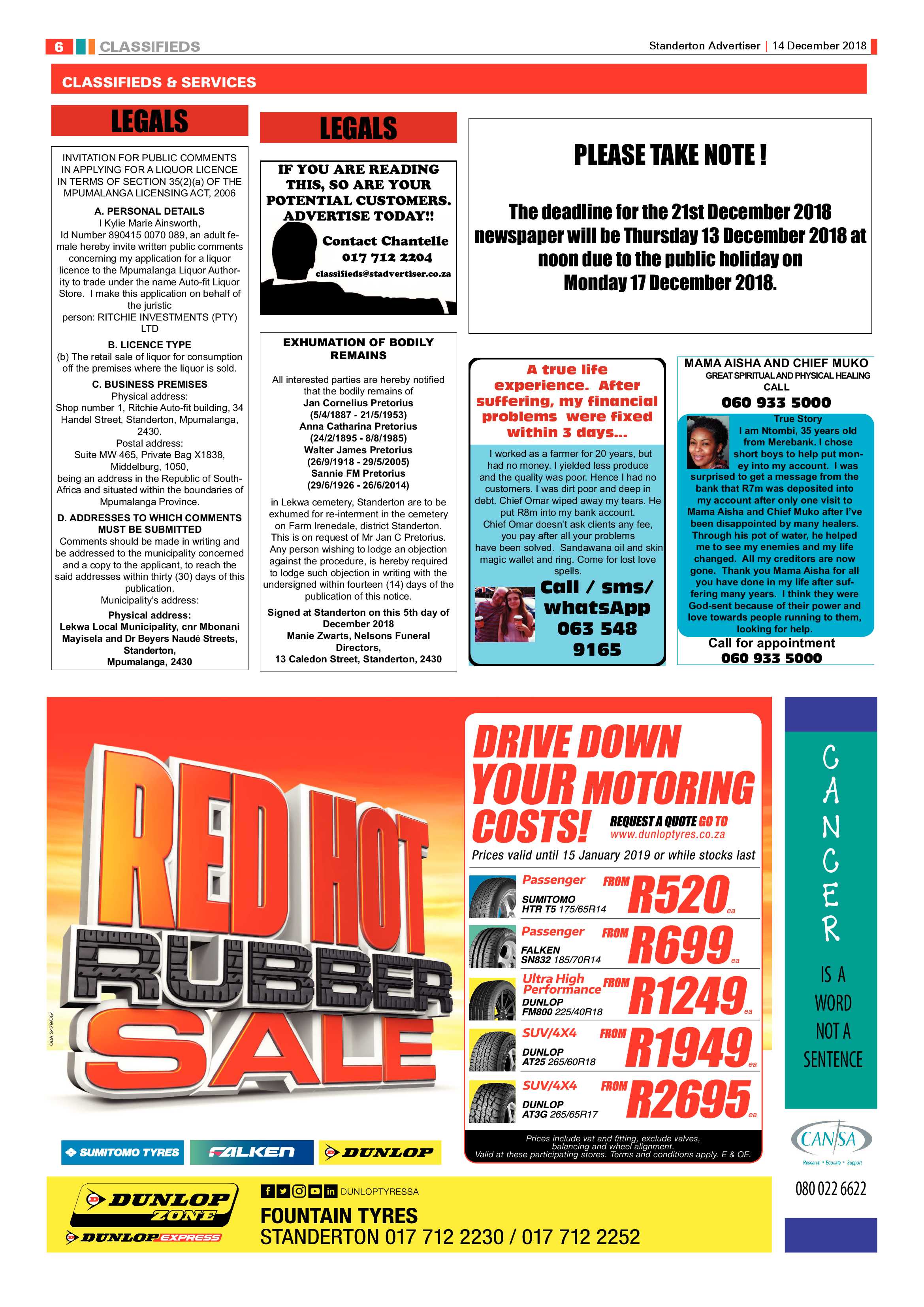Standerton Advertiser 14 December 2018 page 6