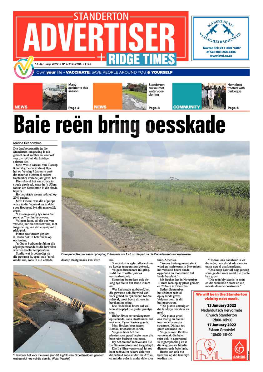 Standerton Advertiser 14 January 2022 page 1