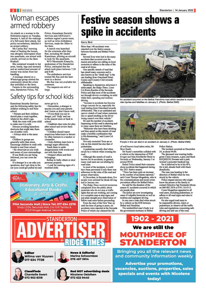 Standerton Advertiser 14 January 2022 page 2