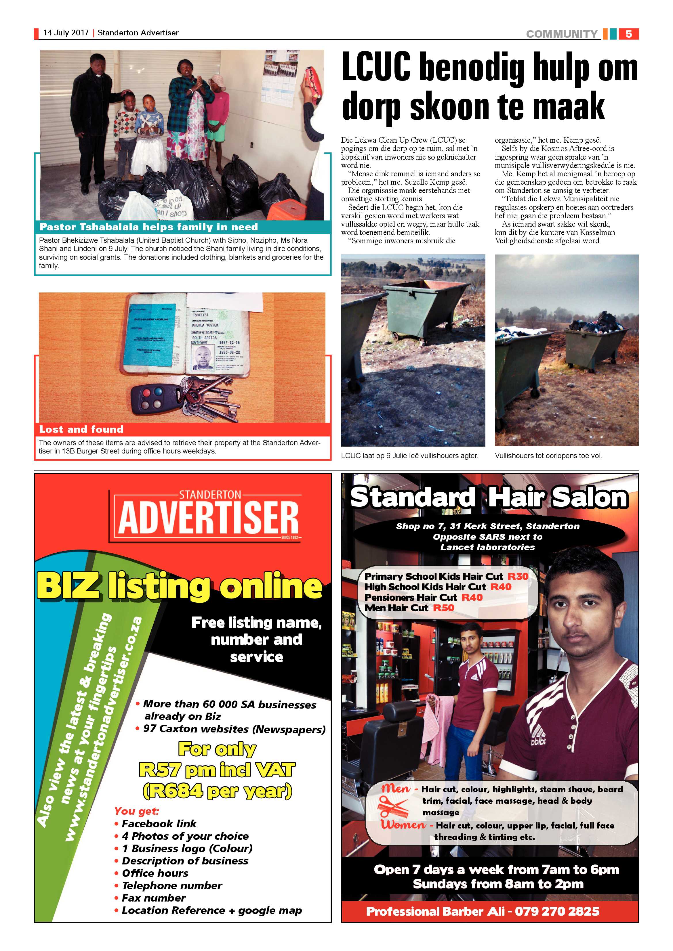 Standerton Advertiser 14 July 2017 page 5