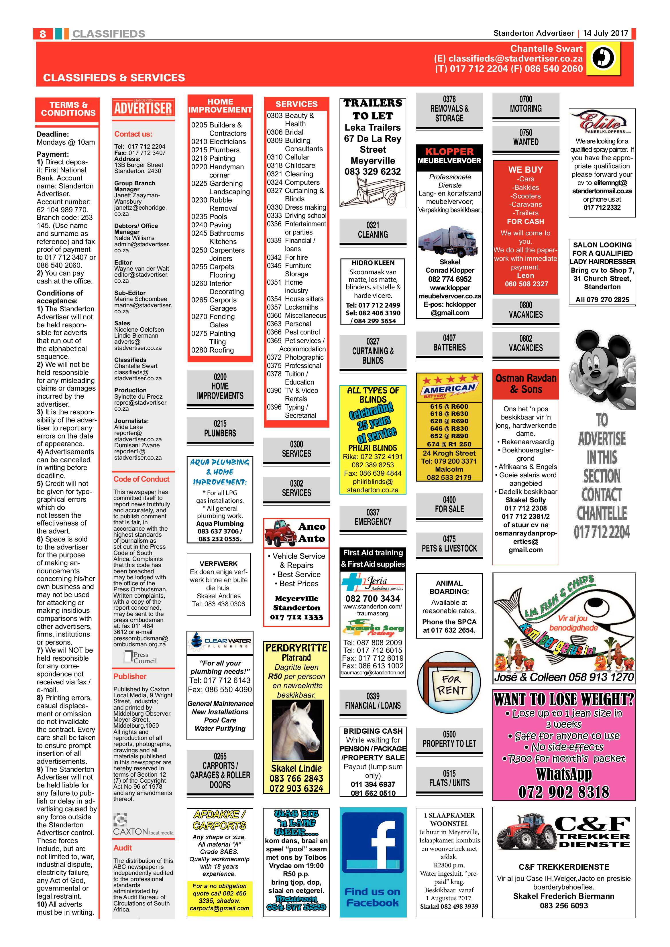 Standerton Advertiser 14 July 2017 page 8
