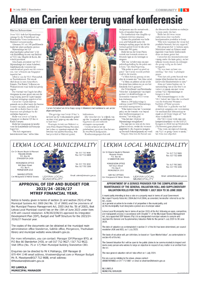 Standerton Advertiser 14 July 2023 page 5
